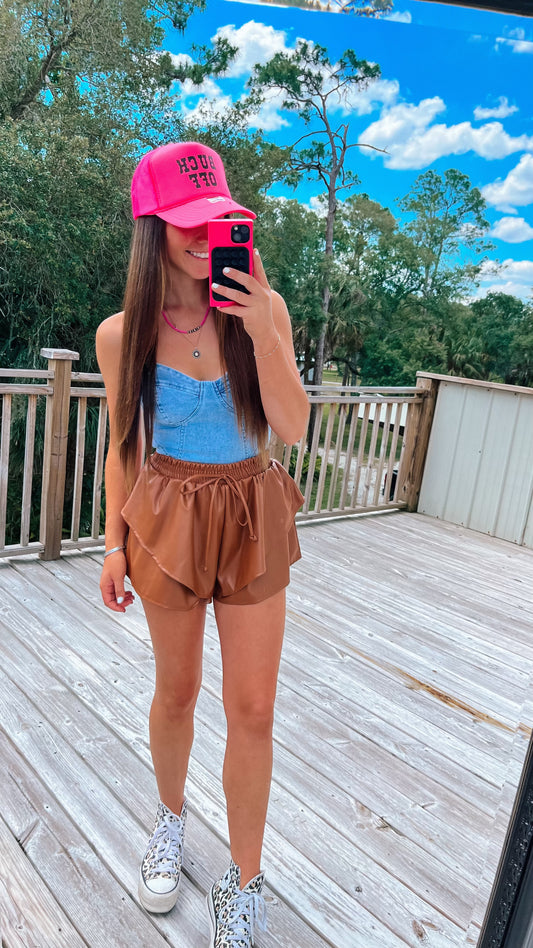 The Saddle Leather Shorts