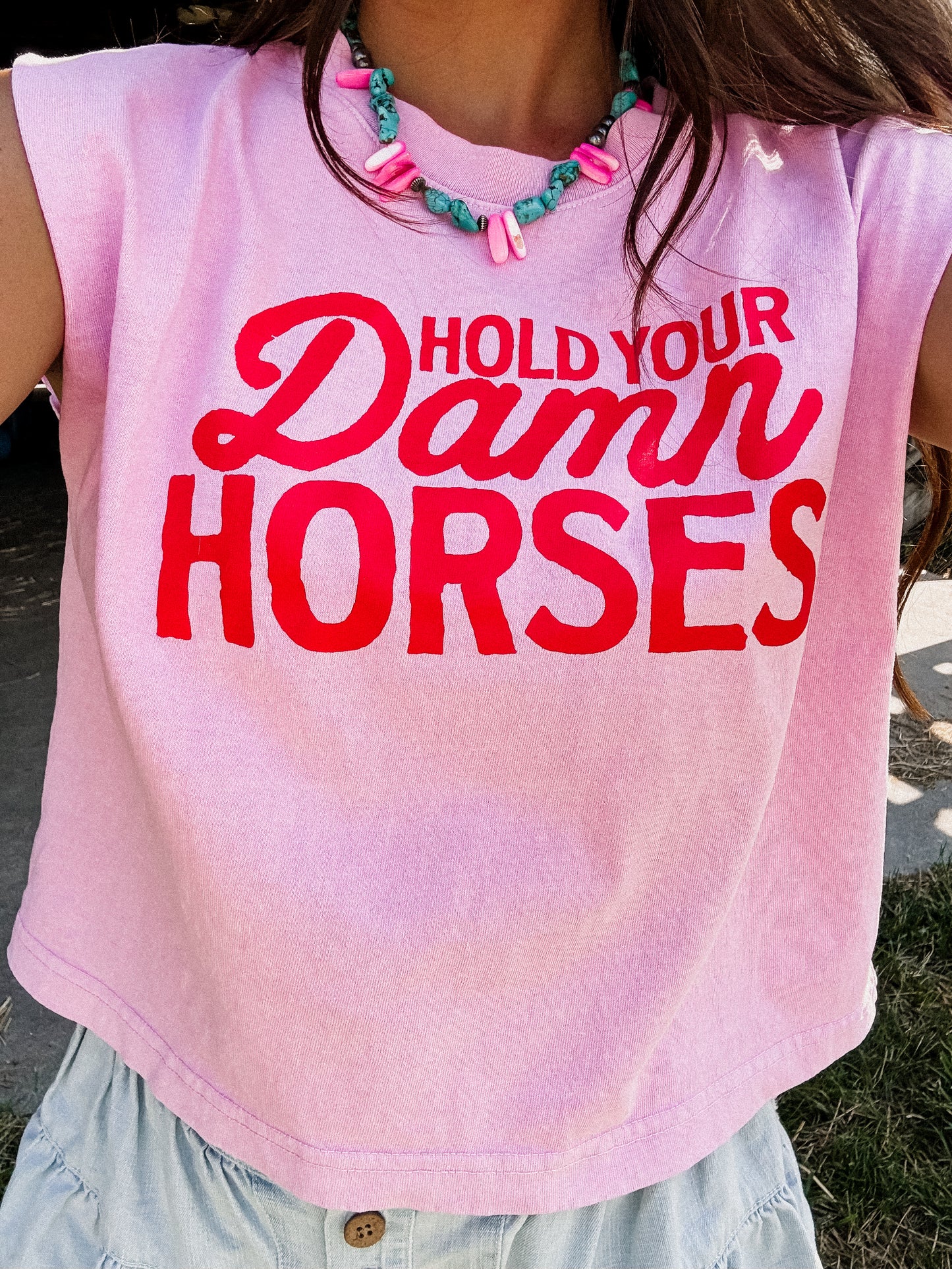 Pink & Turq Necklace - 16.5+"