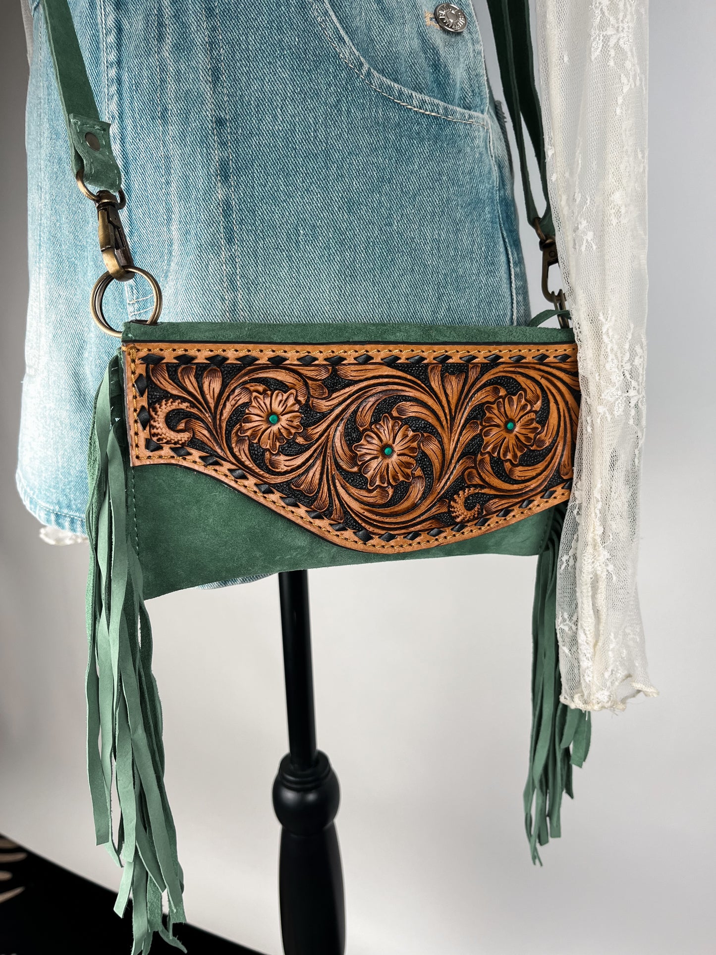 The Green Suede Purse