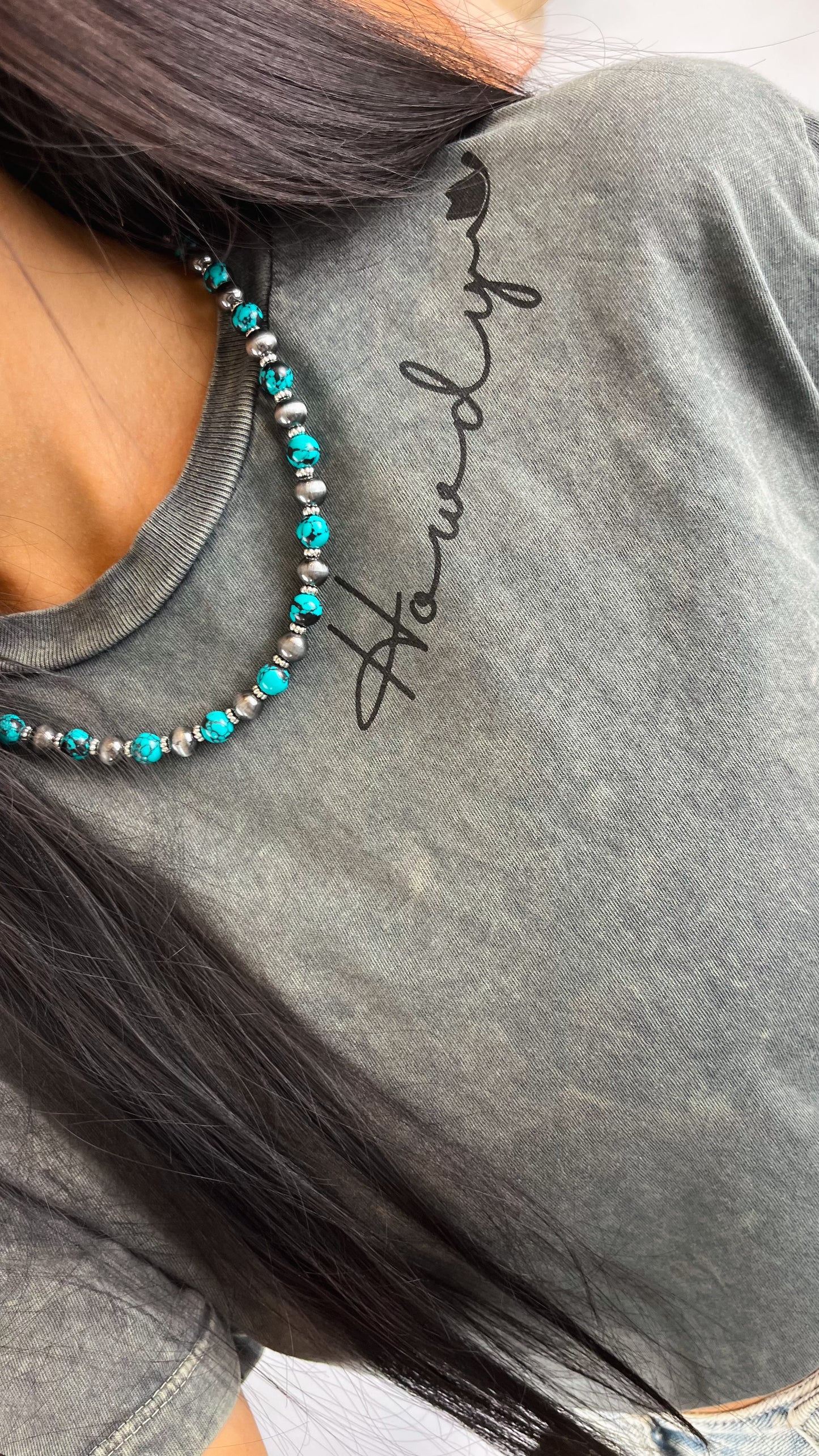 Round Bead Turquoise Necklace