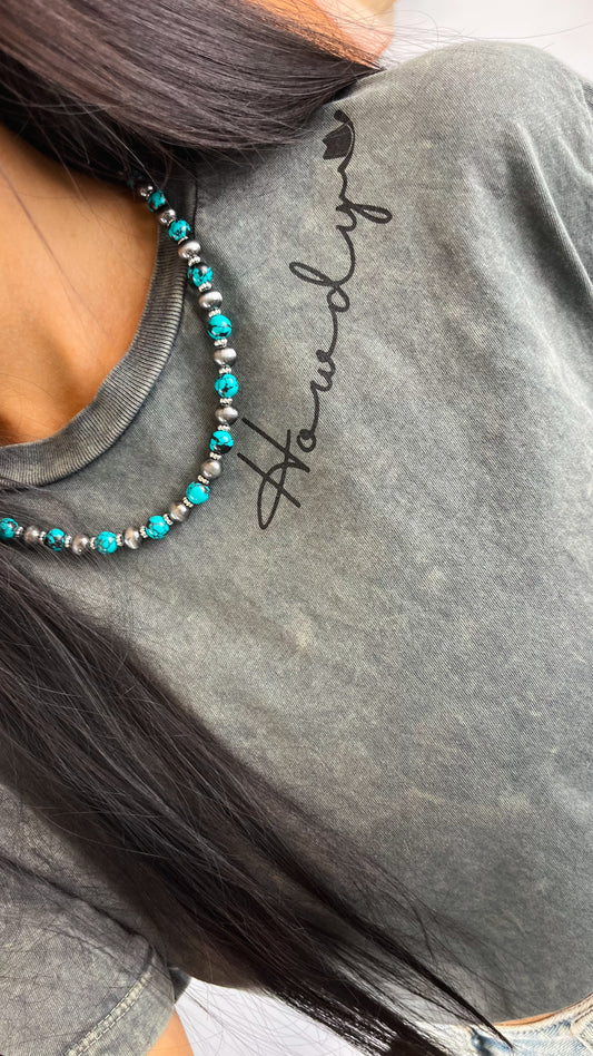 Round Bead Turquoise Necklace