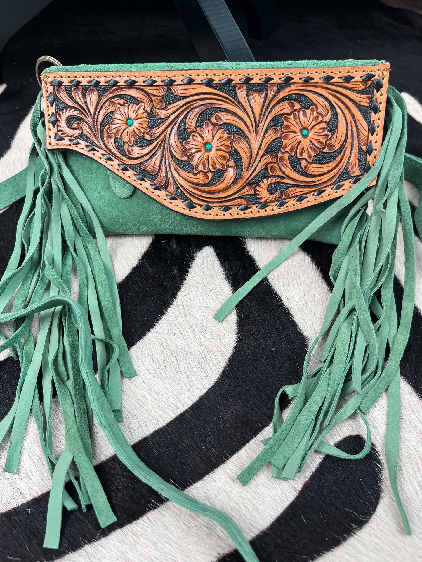 The Green Suede Purse