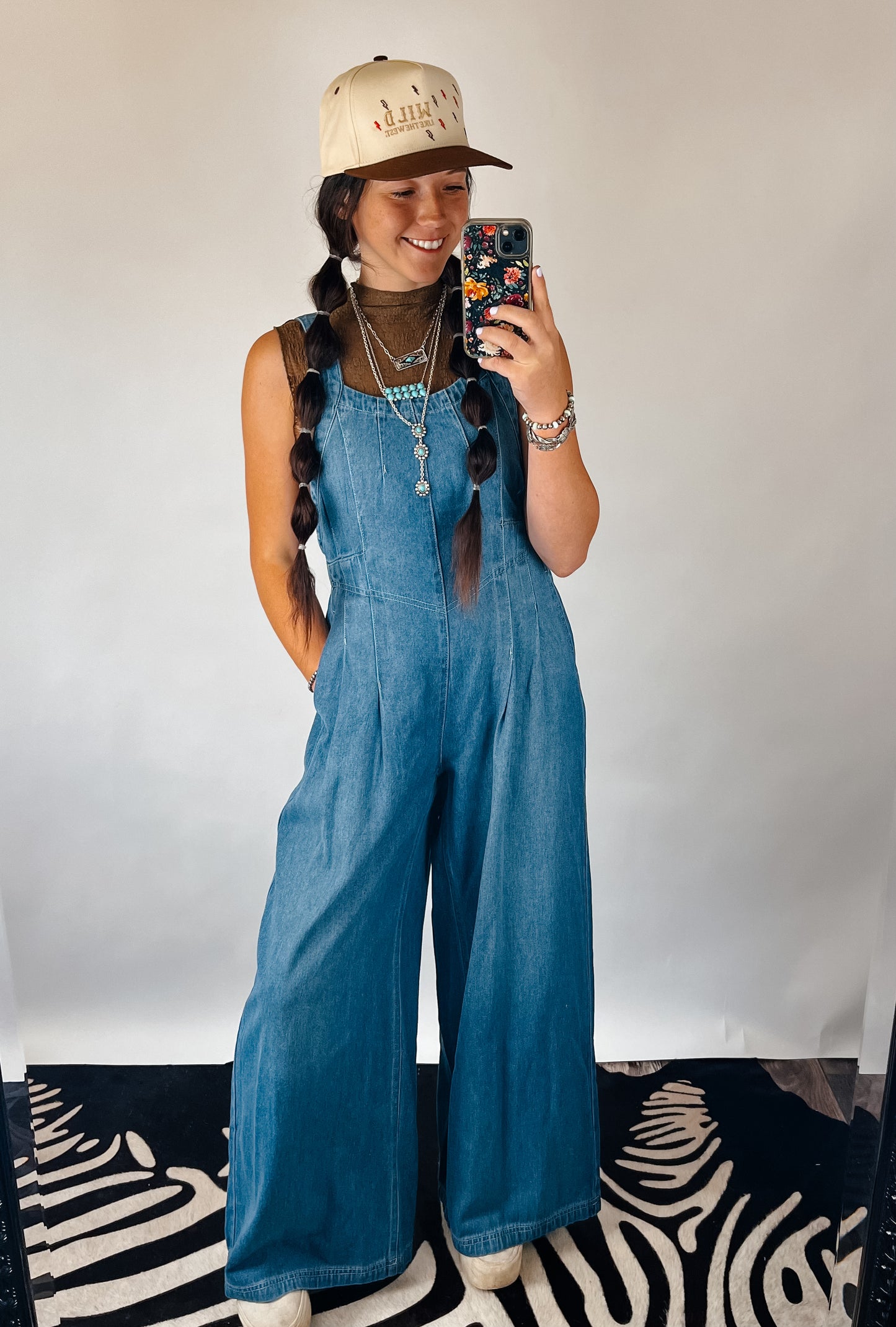 The Posie Denim Jumpsuit- Dark Wash