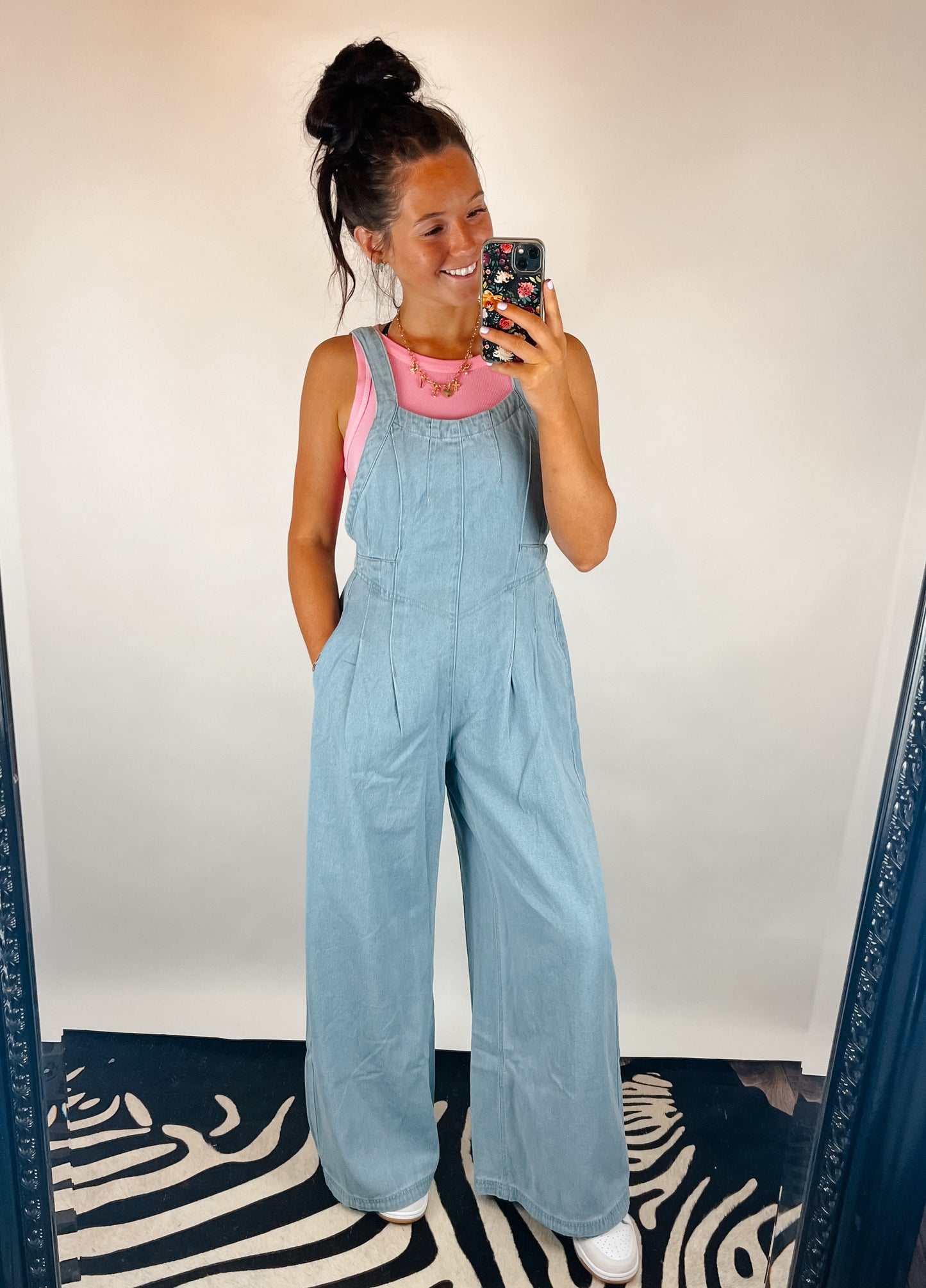 The Posie Denim Jumpsuit - Light Wash