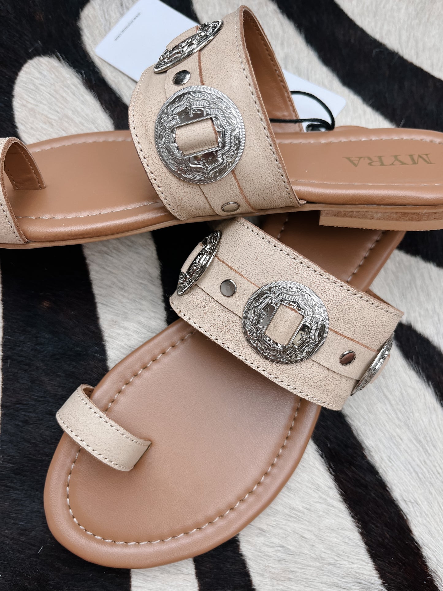 The Concho Sandals in Tan