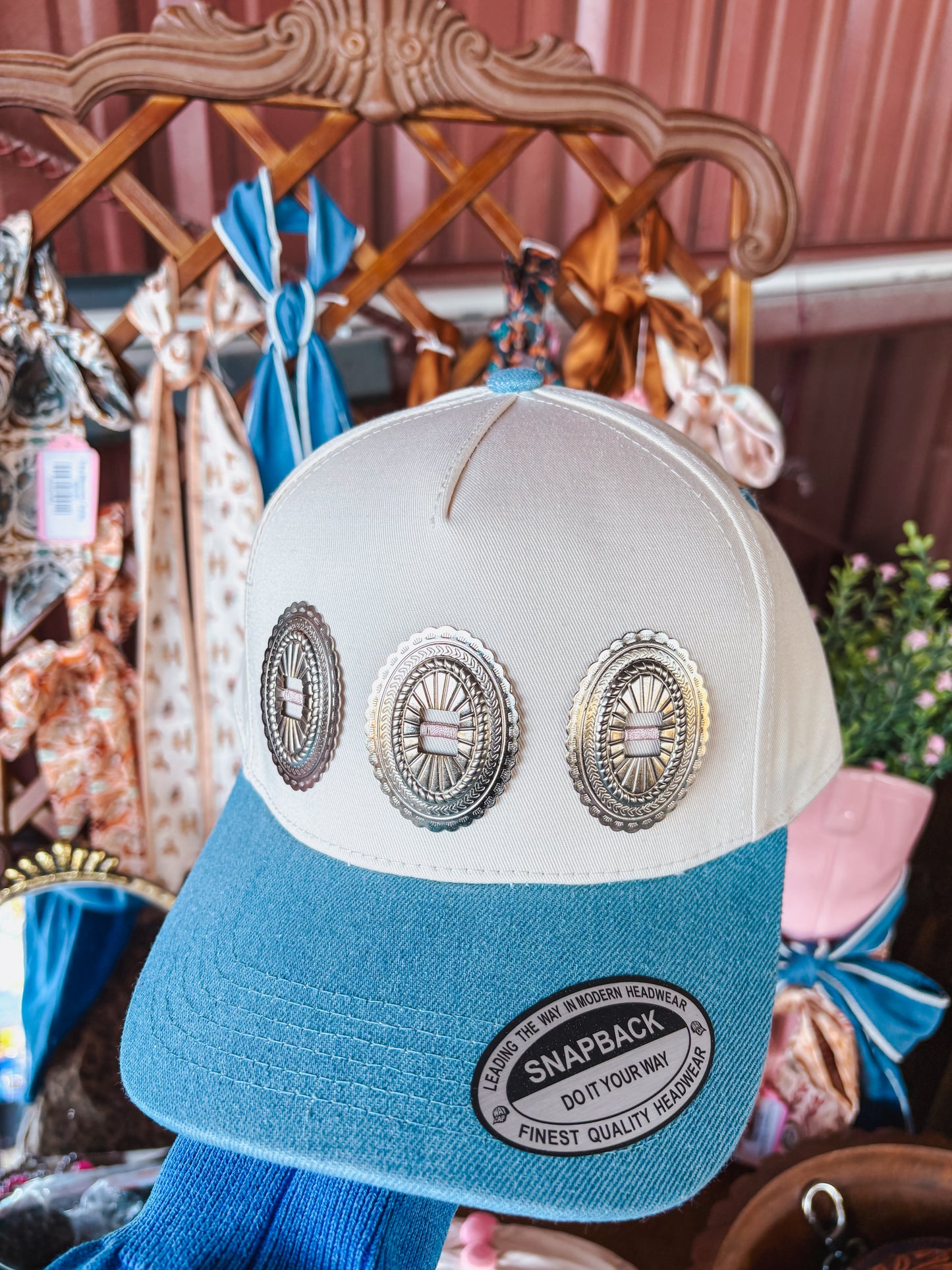 #18 Denim Concho Hat