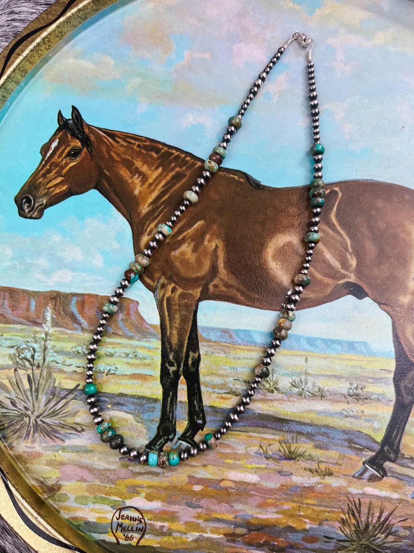 Fox Turquoise & Pearl Necklace