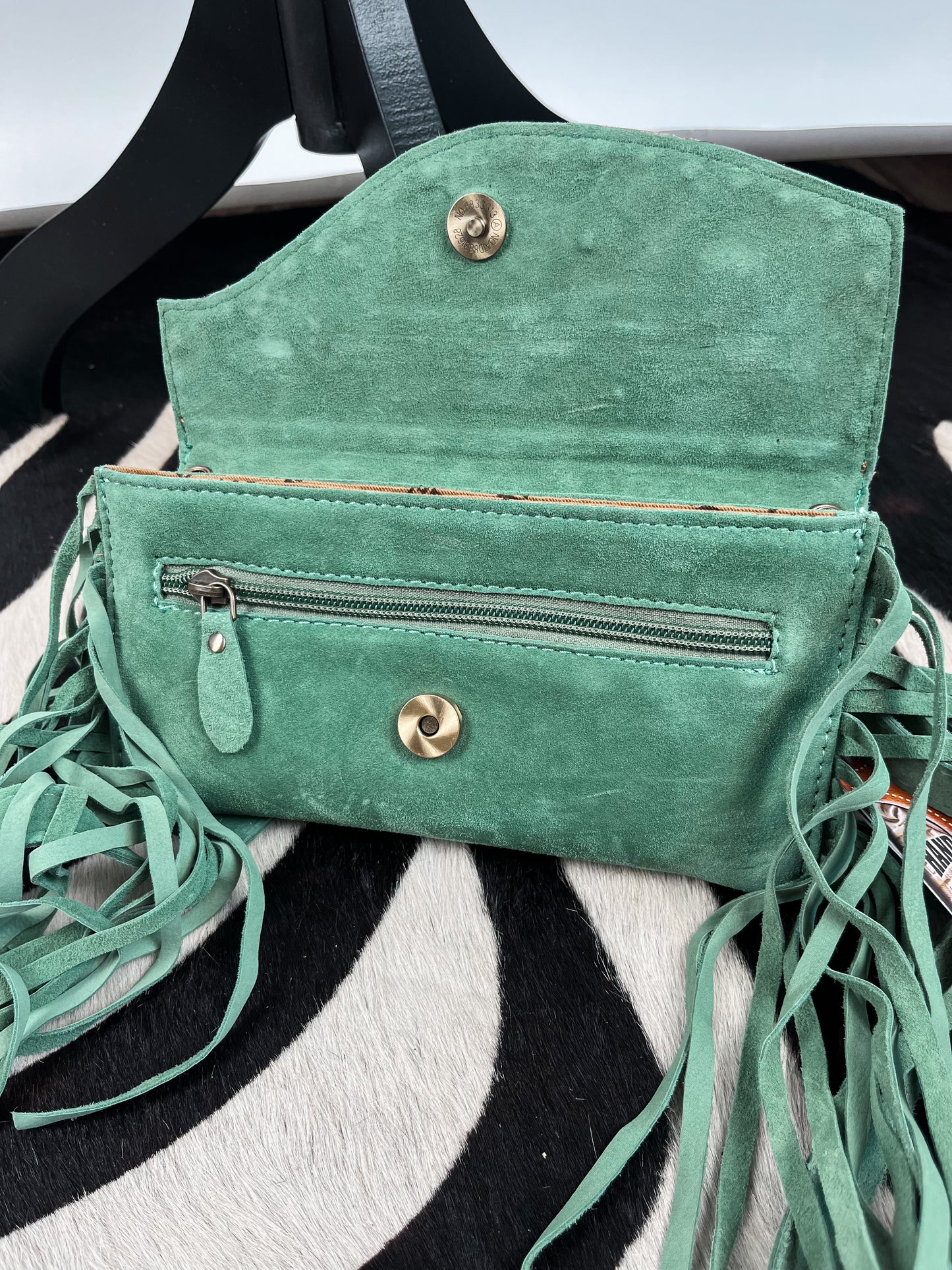 The Green Suede Purse