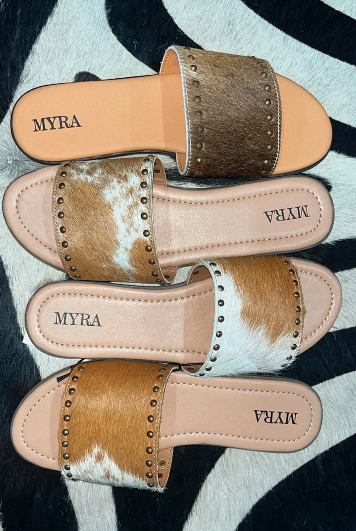 The Unbranded Slides- Brown Hide