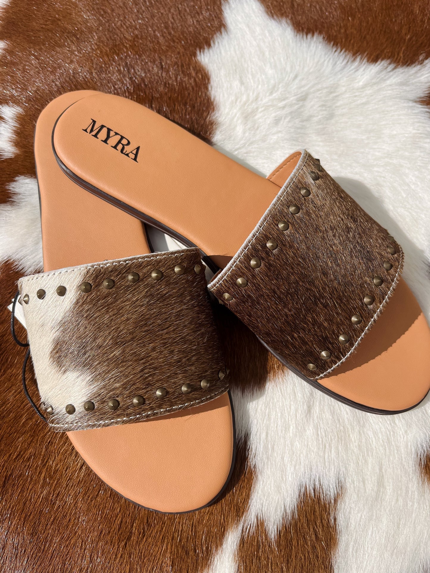 The Unbranded Slides- Brown Hide