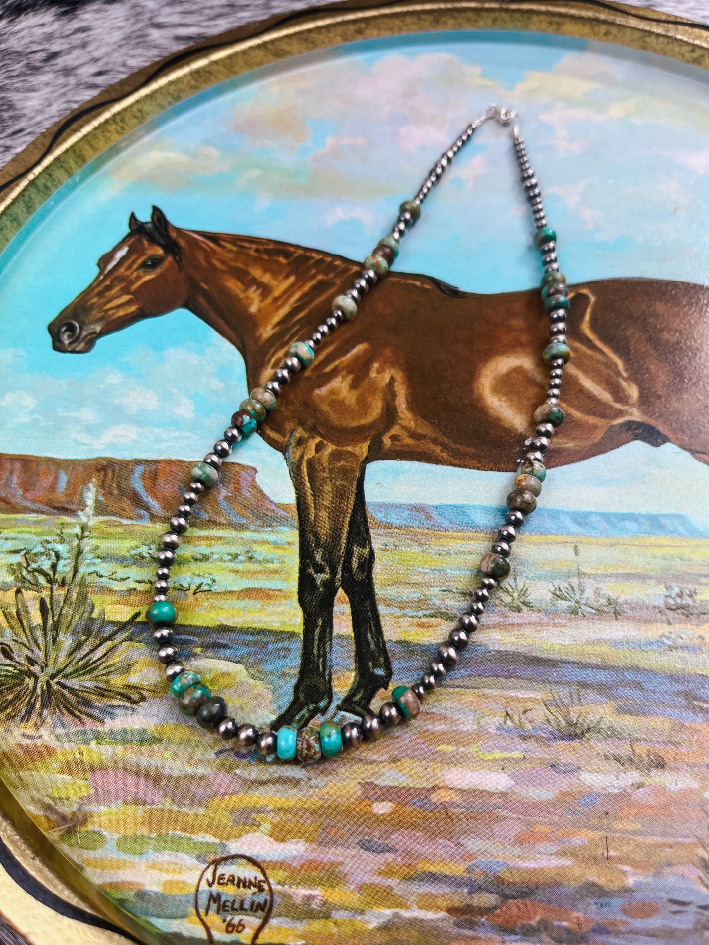 Fox Turquoise & Pearl Necklace