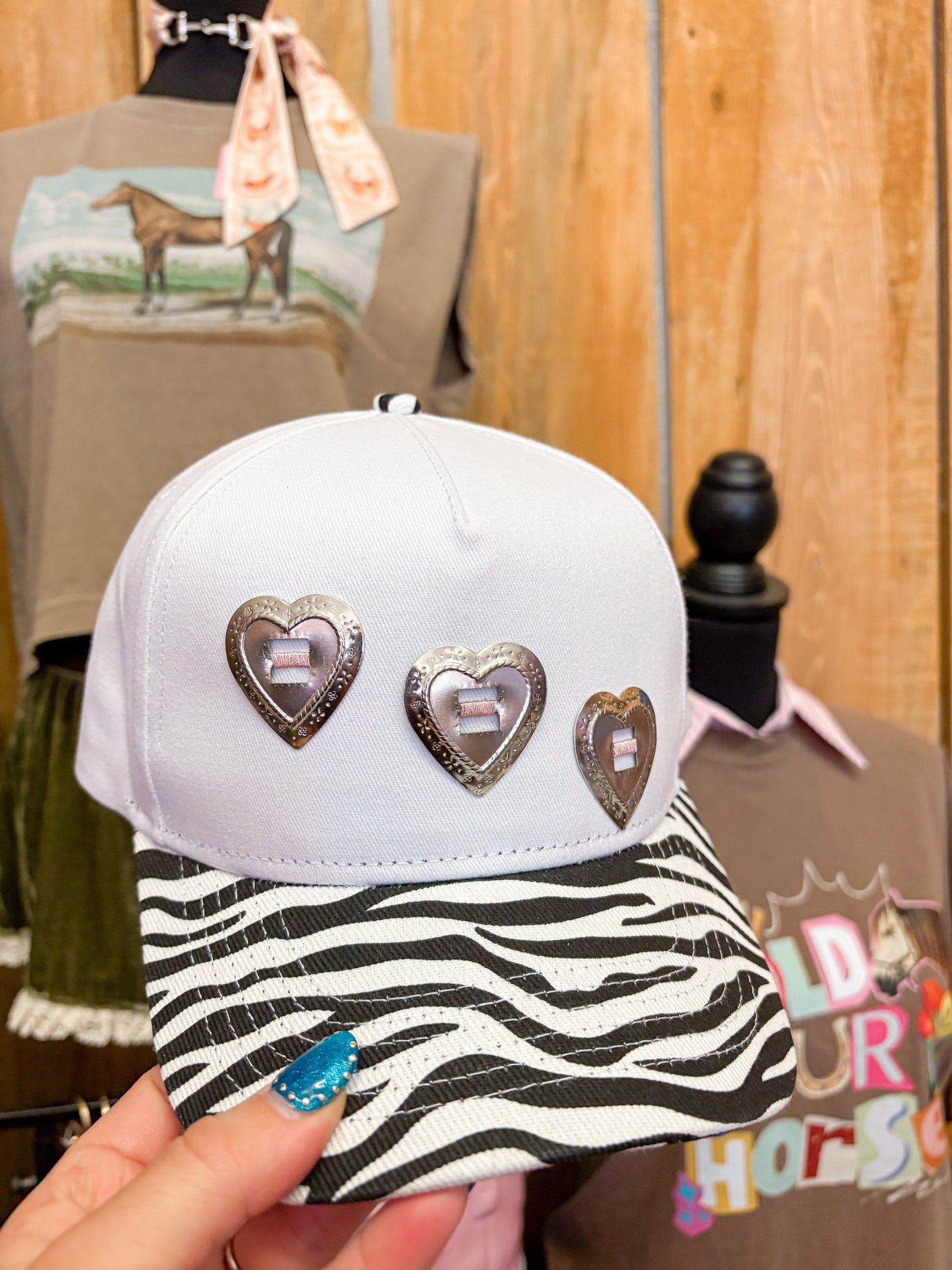 #24 Zebra Heart Hat