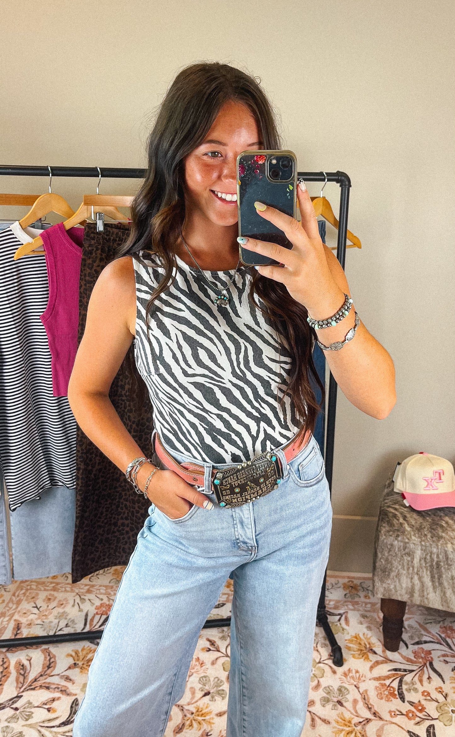 The Zebra Denim Top