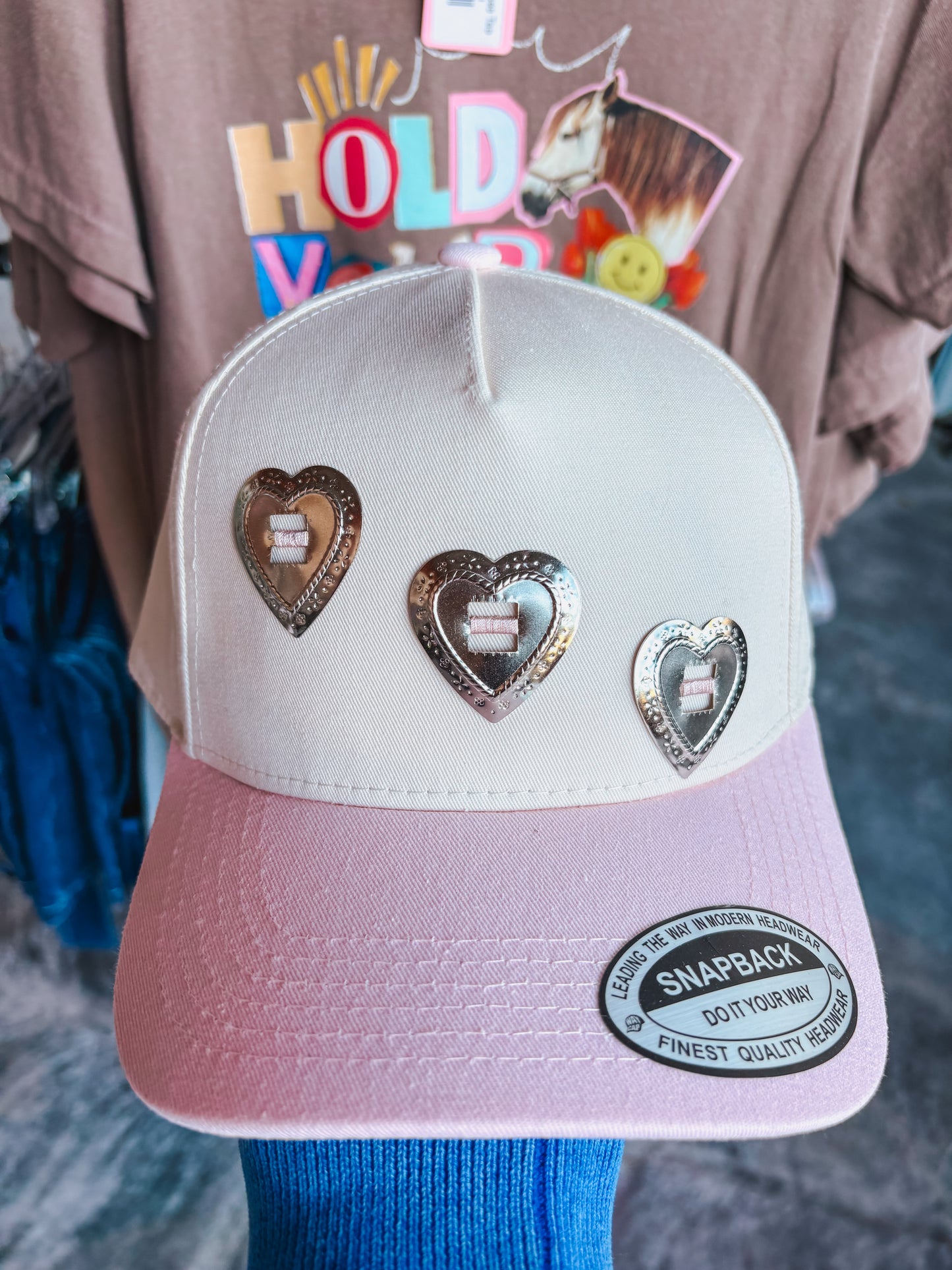 #15 Pink Canvas Concho Hat