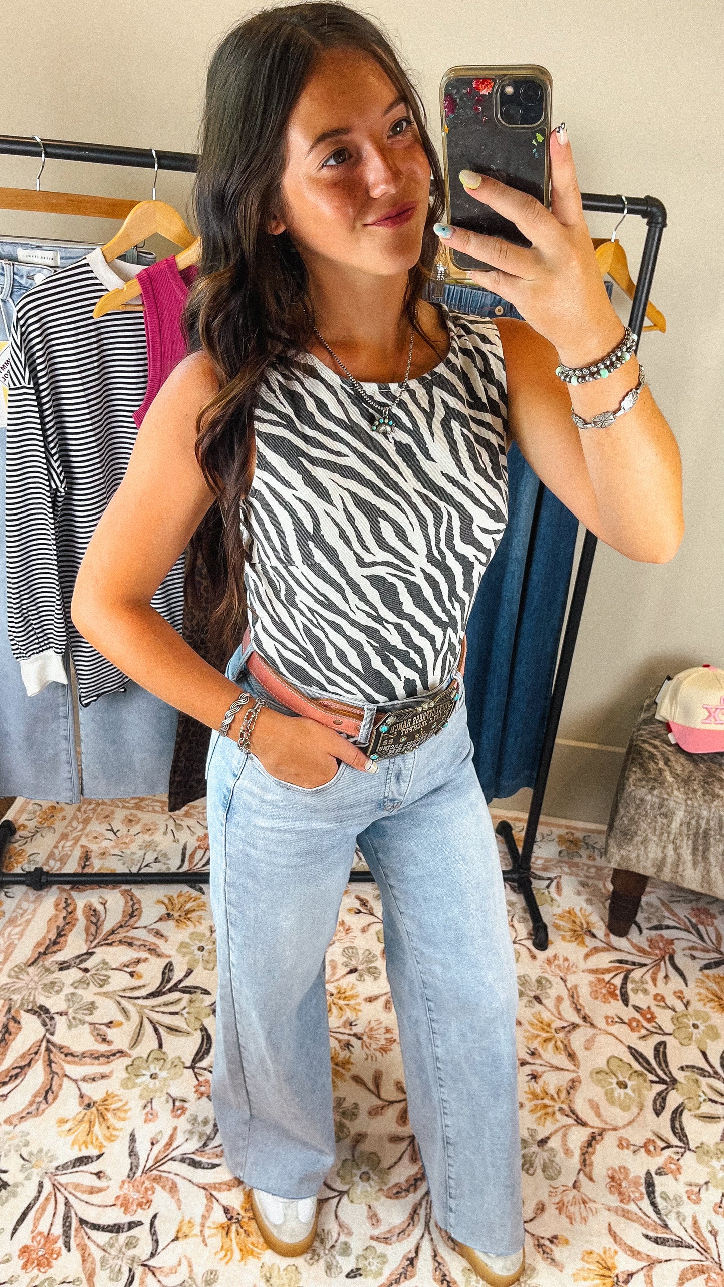 The Zebra Denim Top