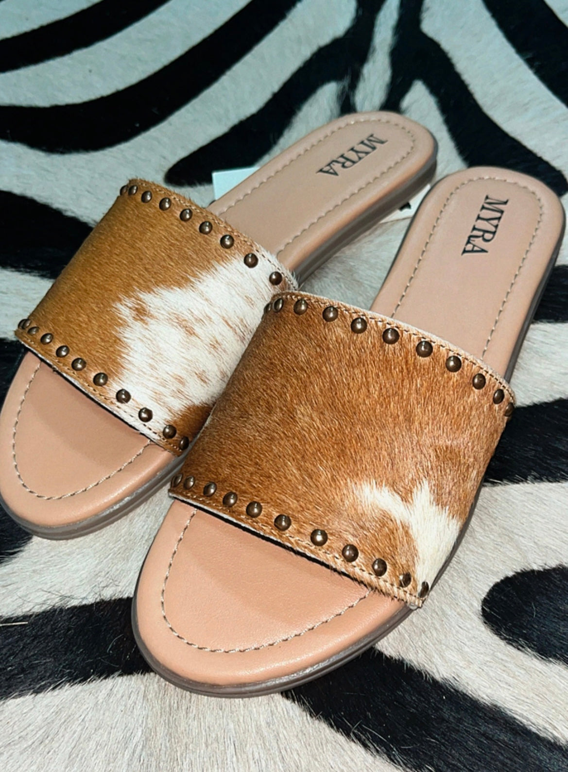 The Unbranded Slides- Brown Hide