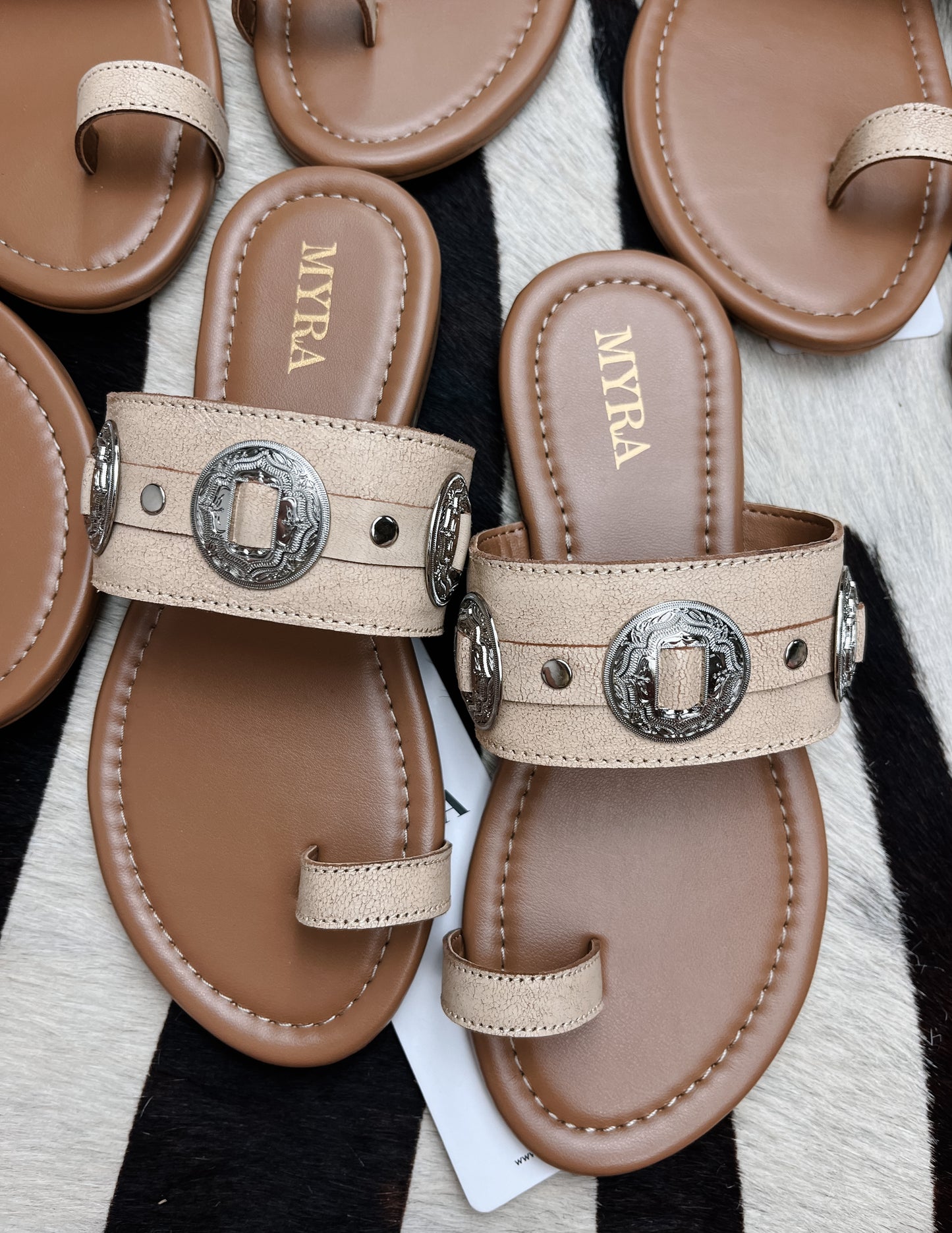 The Concho Sandals in Tan