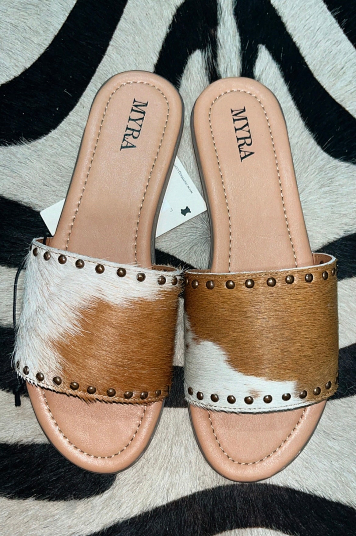 The Unbranded Slides- Brown Hide