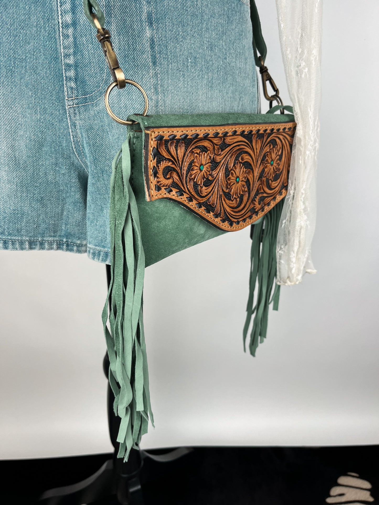The Green Suede Purse