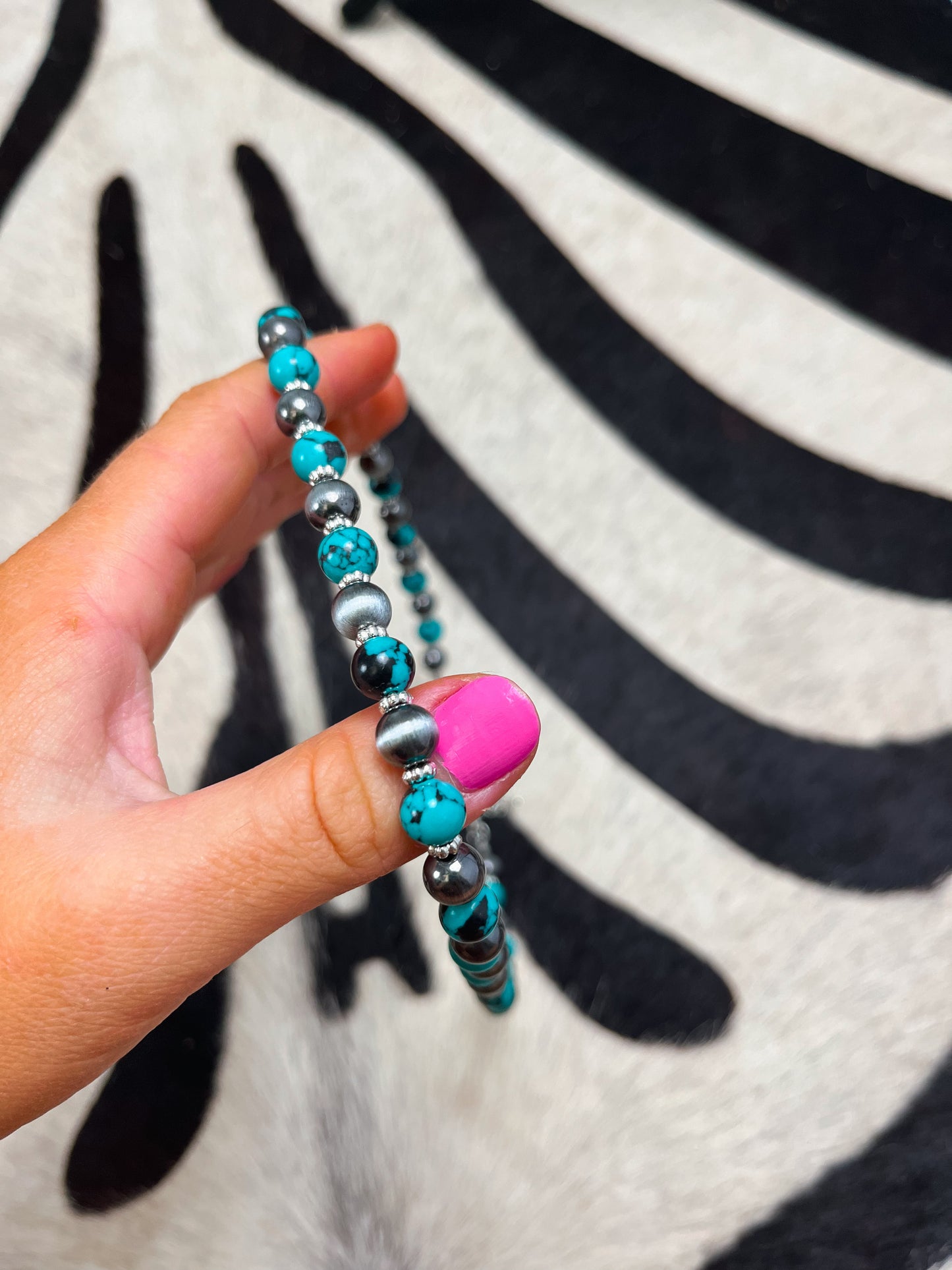 Round Bead Turquoise Necklace