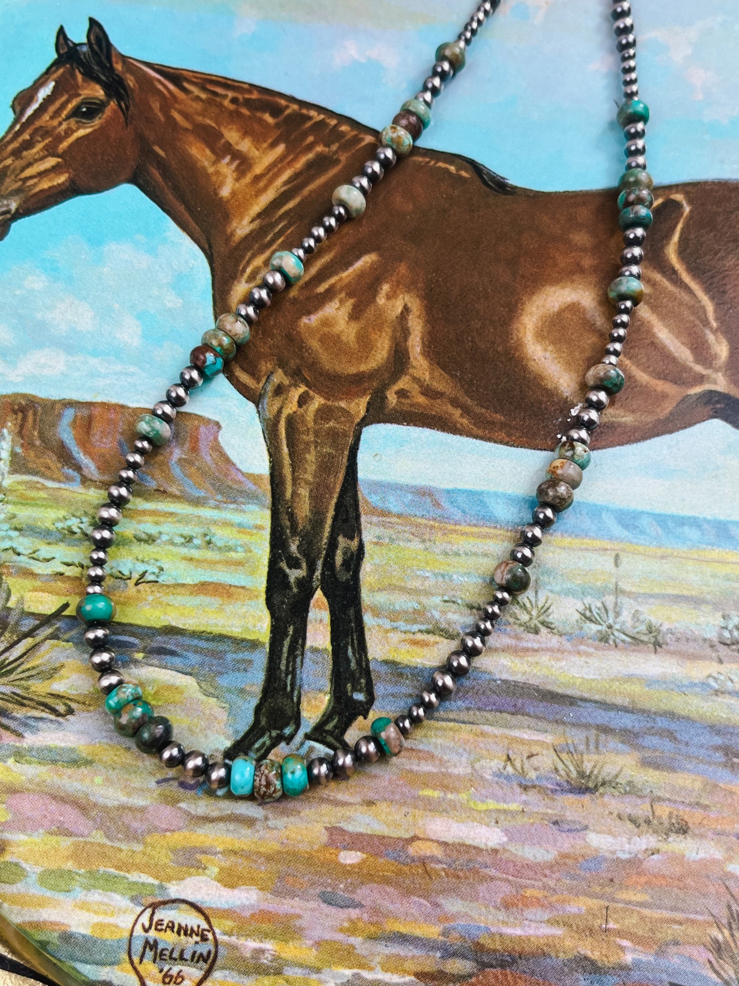Fox Turquoise & Pearl Necklace