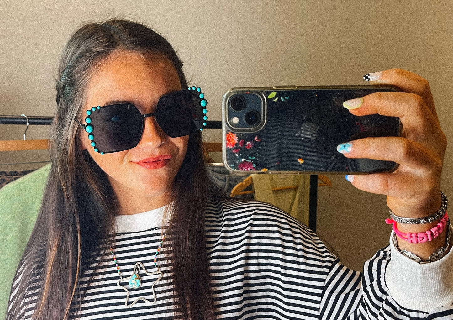 Turquoise Square Sunnies