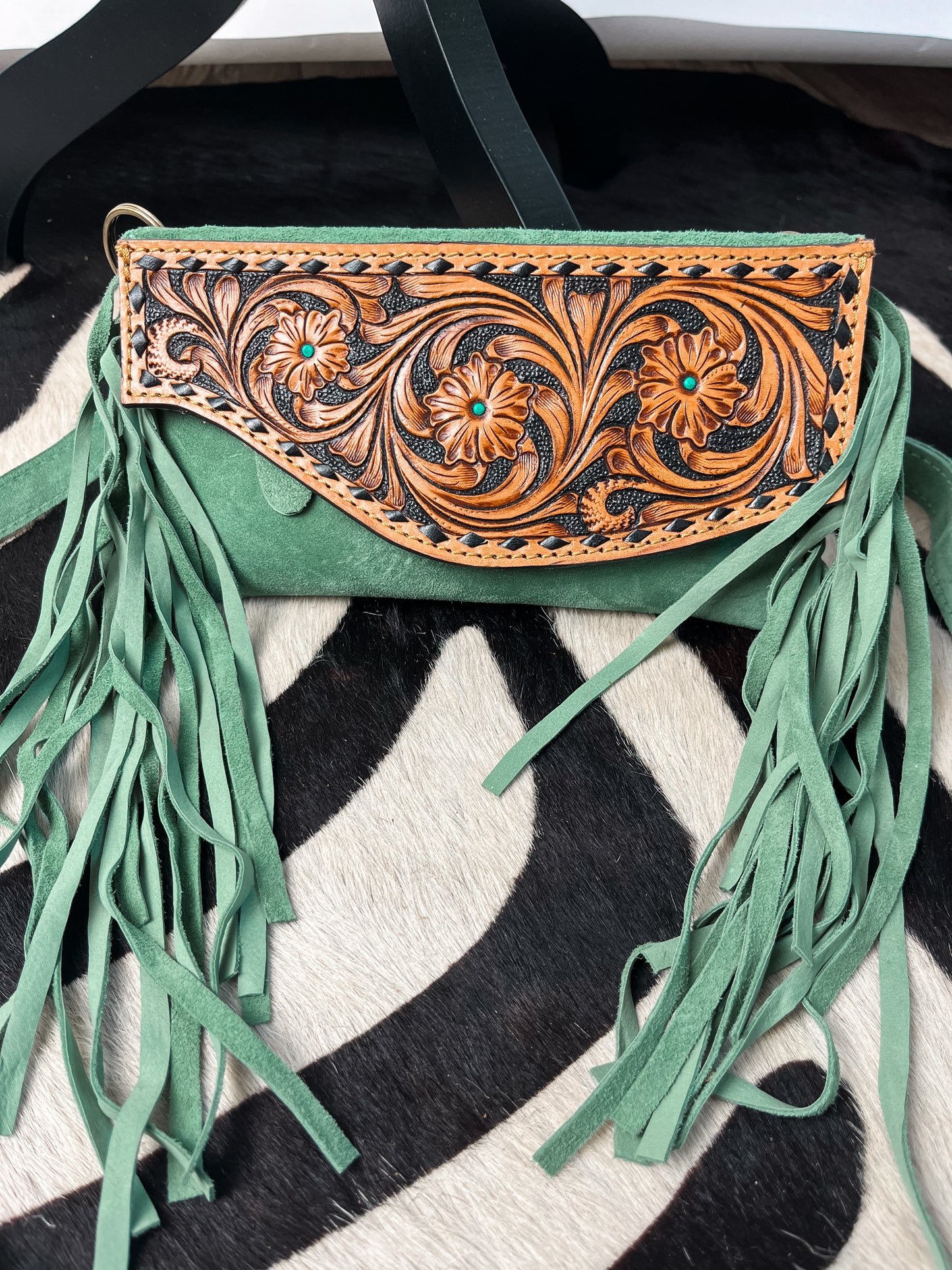 The Green Suede Purse