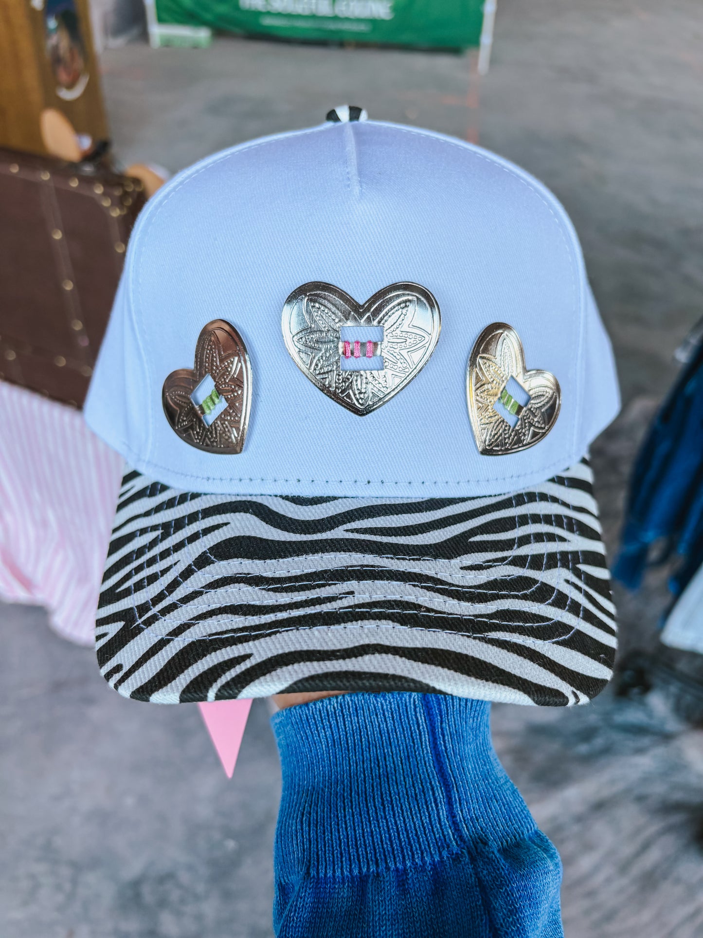 #17 Zebra Heart Concho Hat