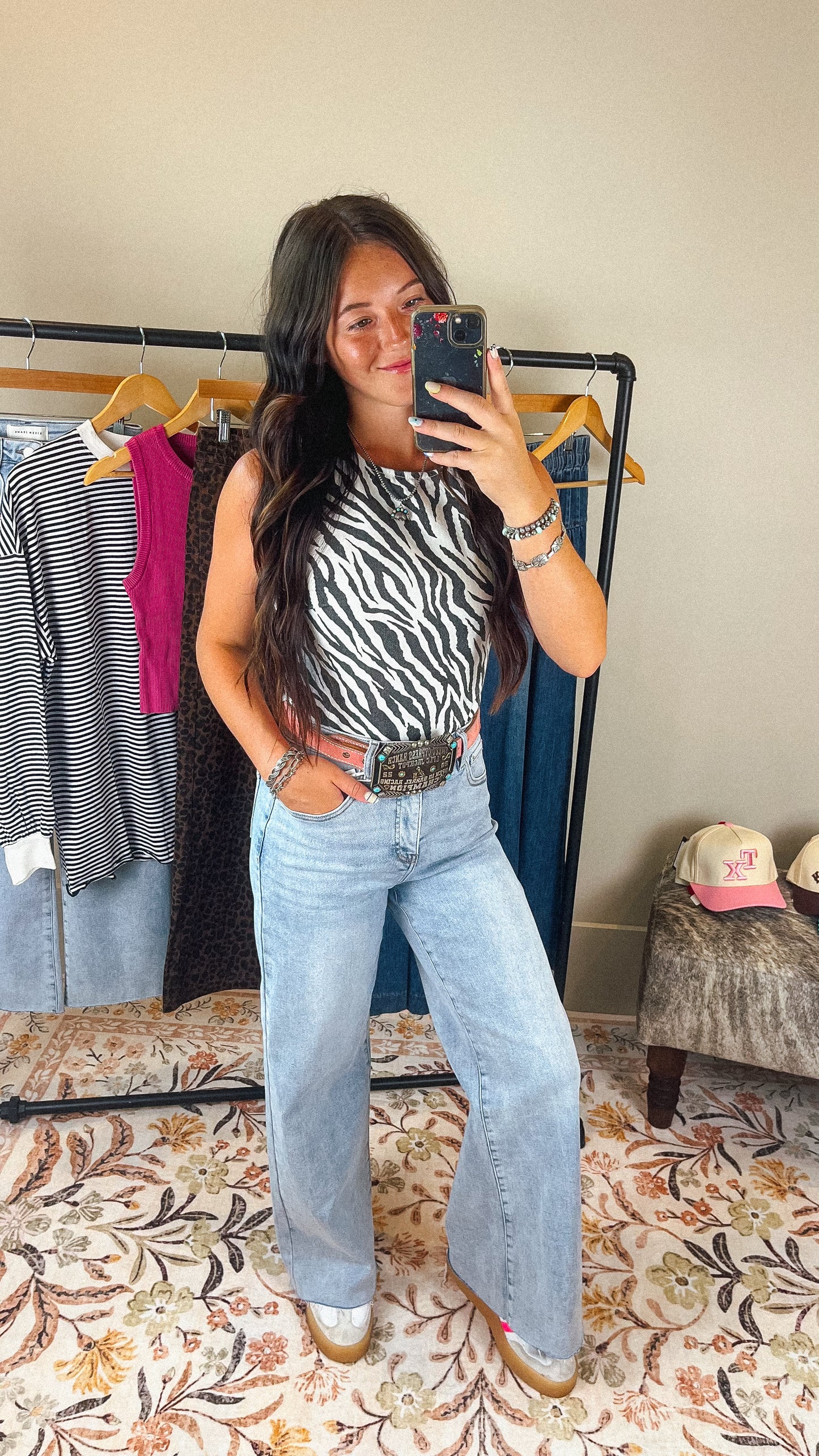 The Zebra Denim Top