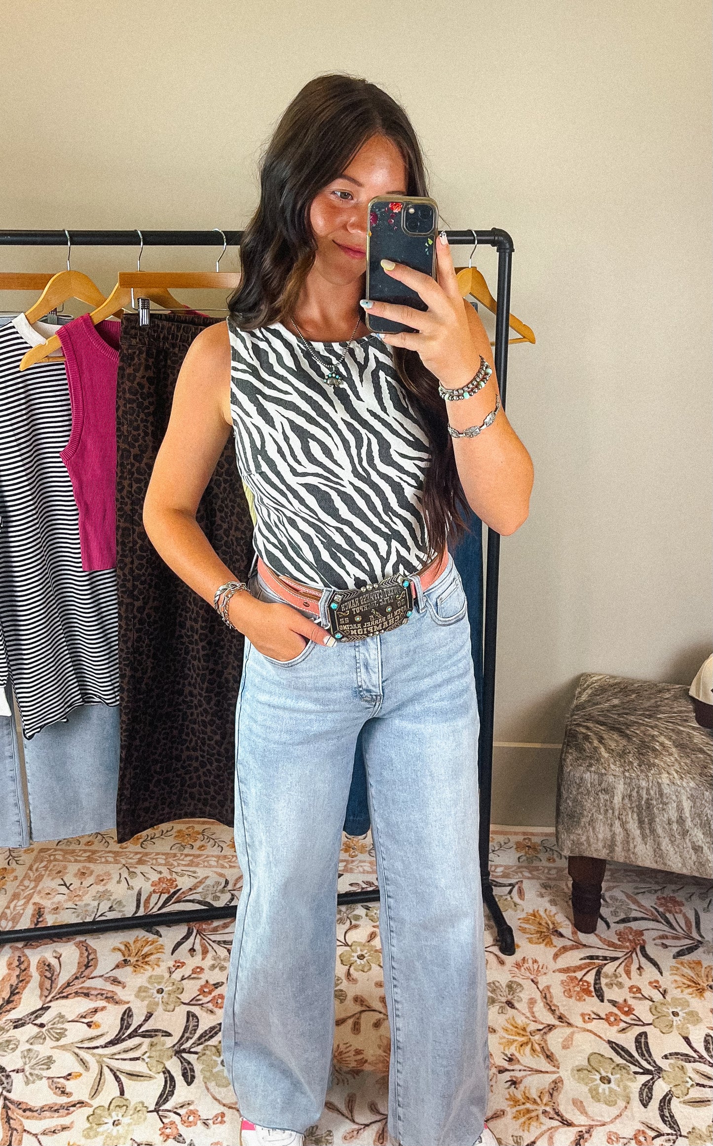 The Zebra Denim Top