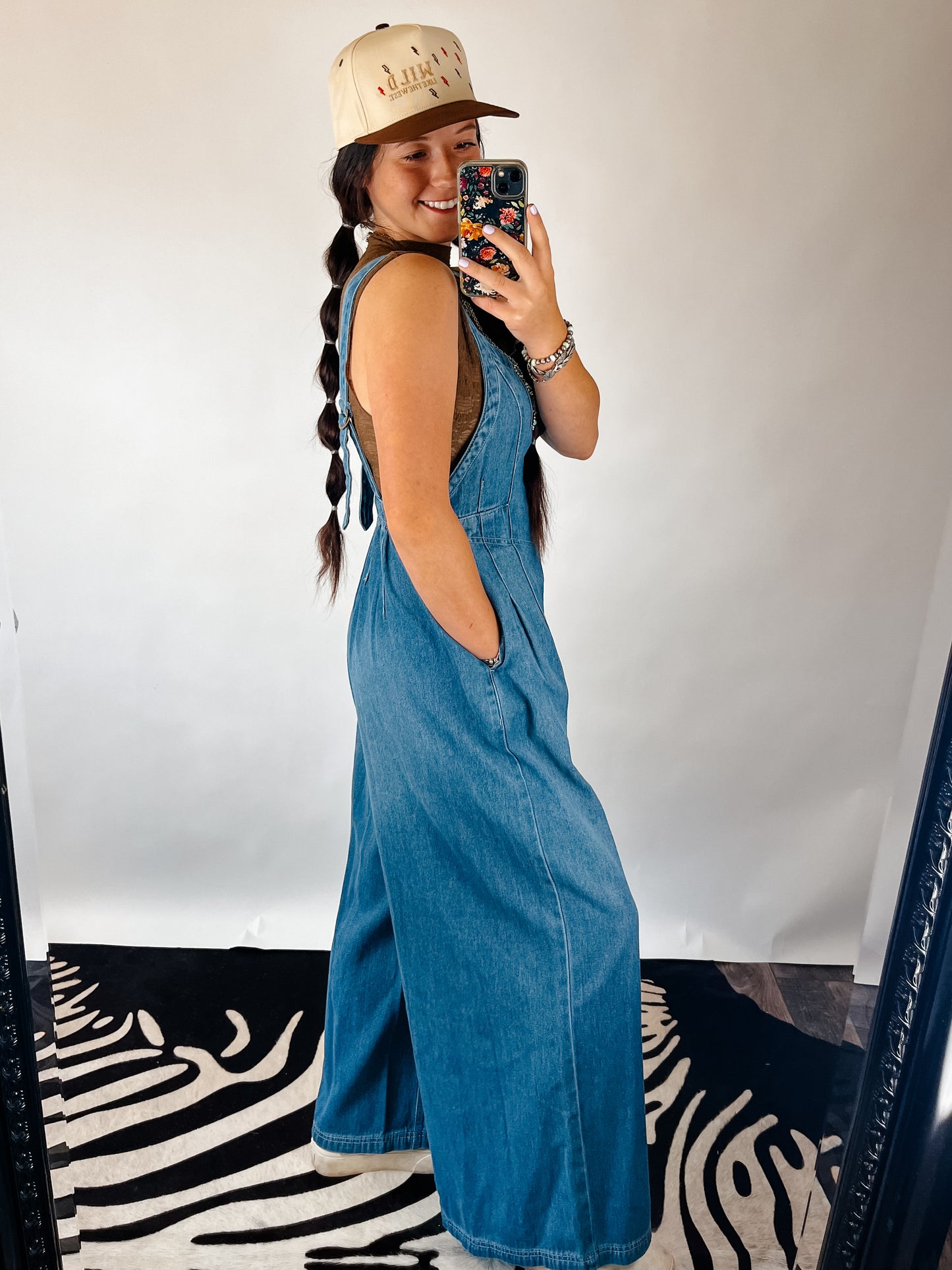 The Posie Denim Jumpsuit- Dark Wash