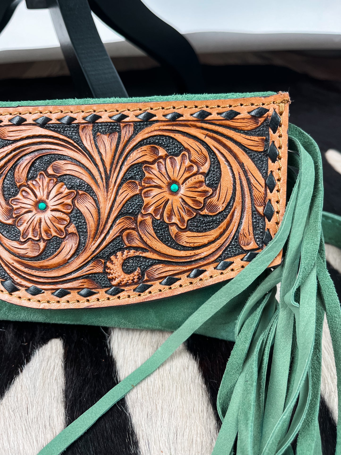 The Green Suede Purse