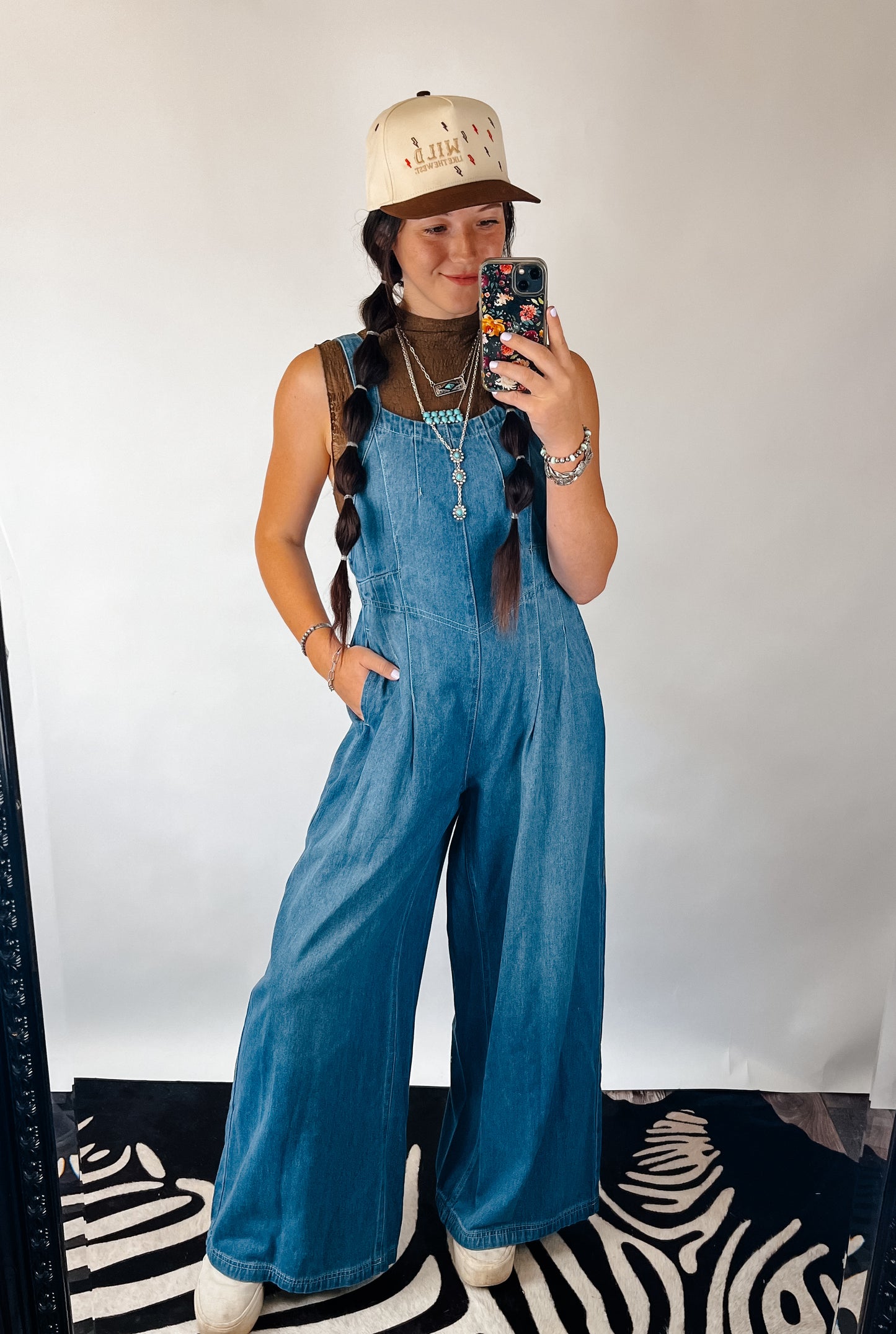 The Posie Denim Jumpsuit- Dark Wash