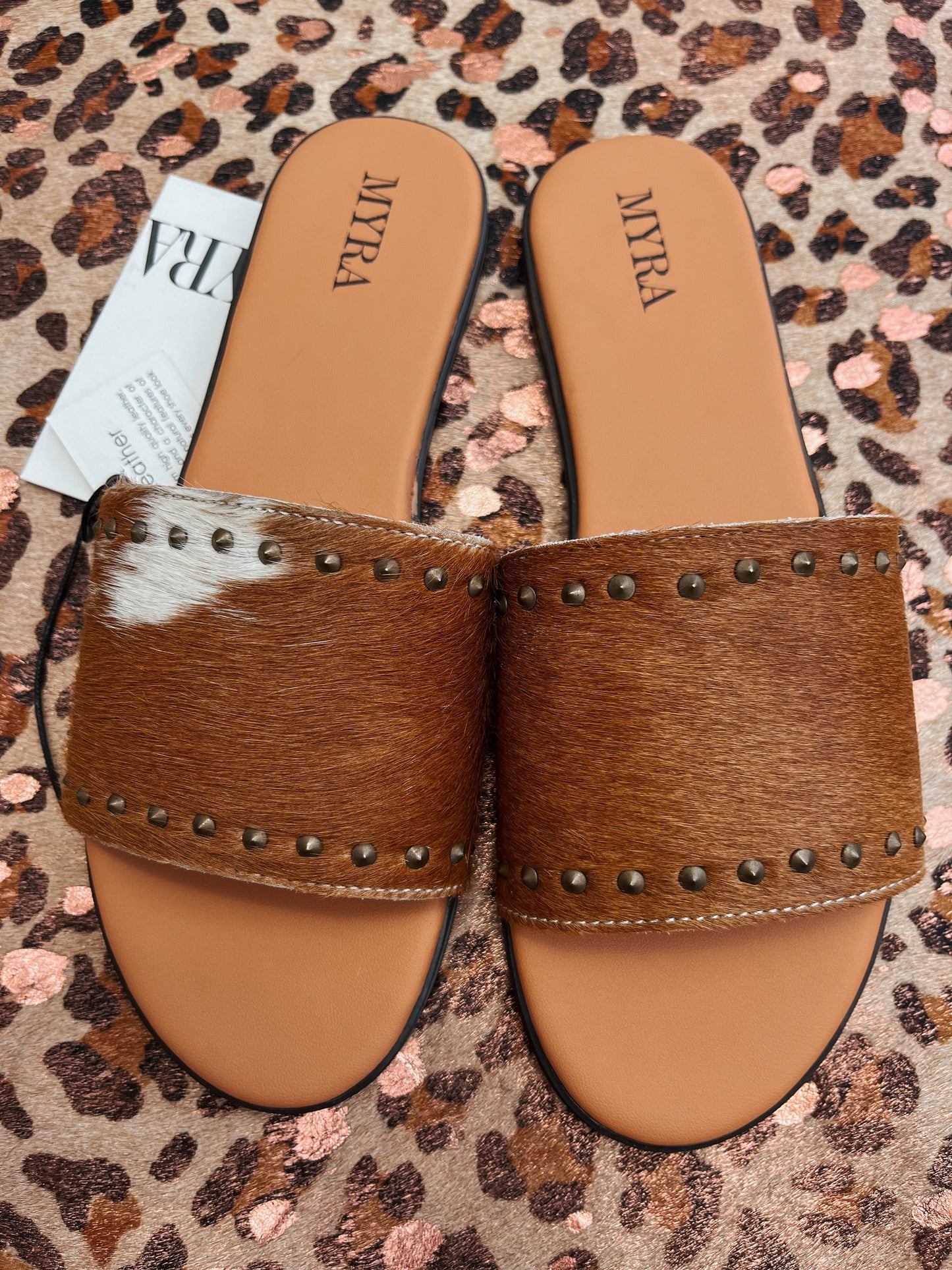 The Unbranded Slides- Brown Hide