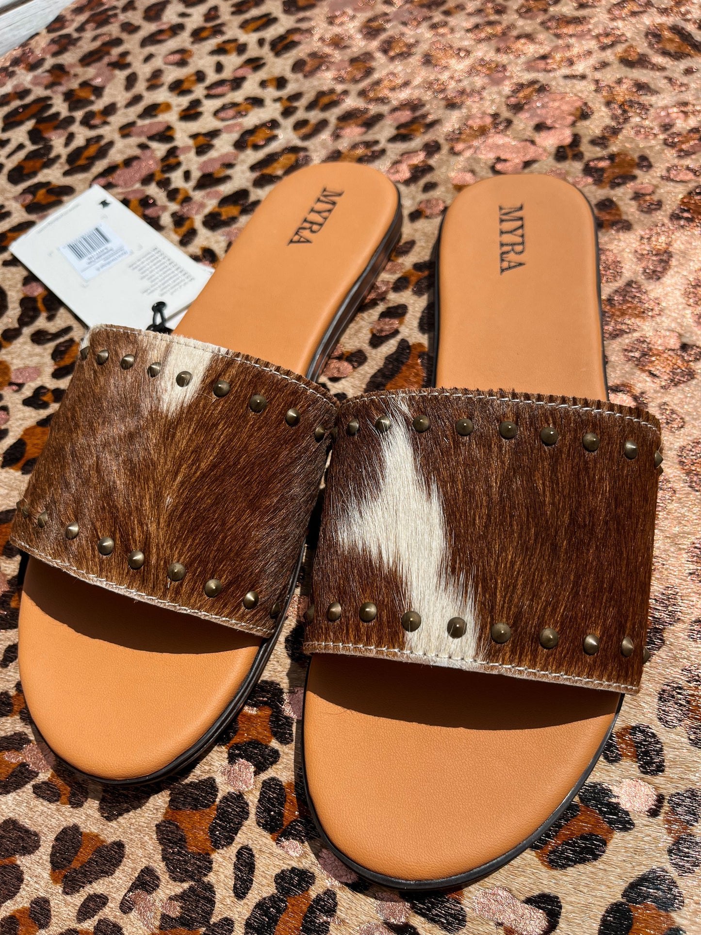 The Unbranded Slides- Brown Hide