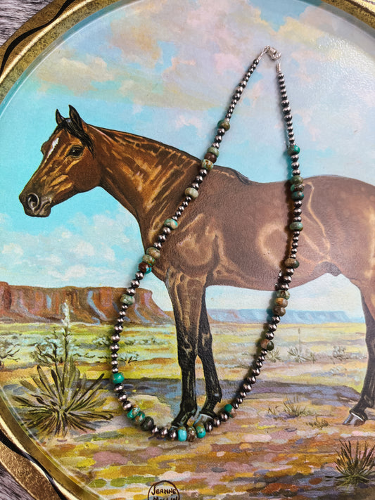 Fox Turquoise & Pearl Necklace