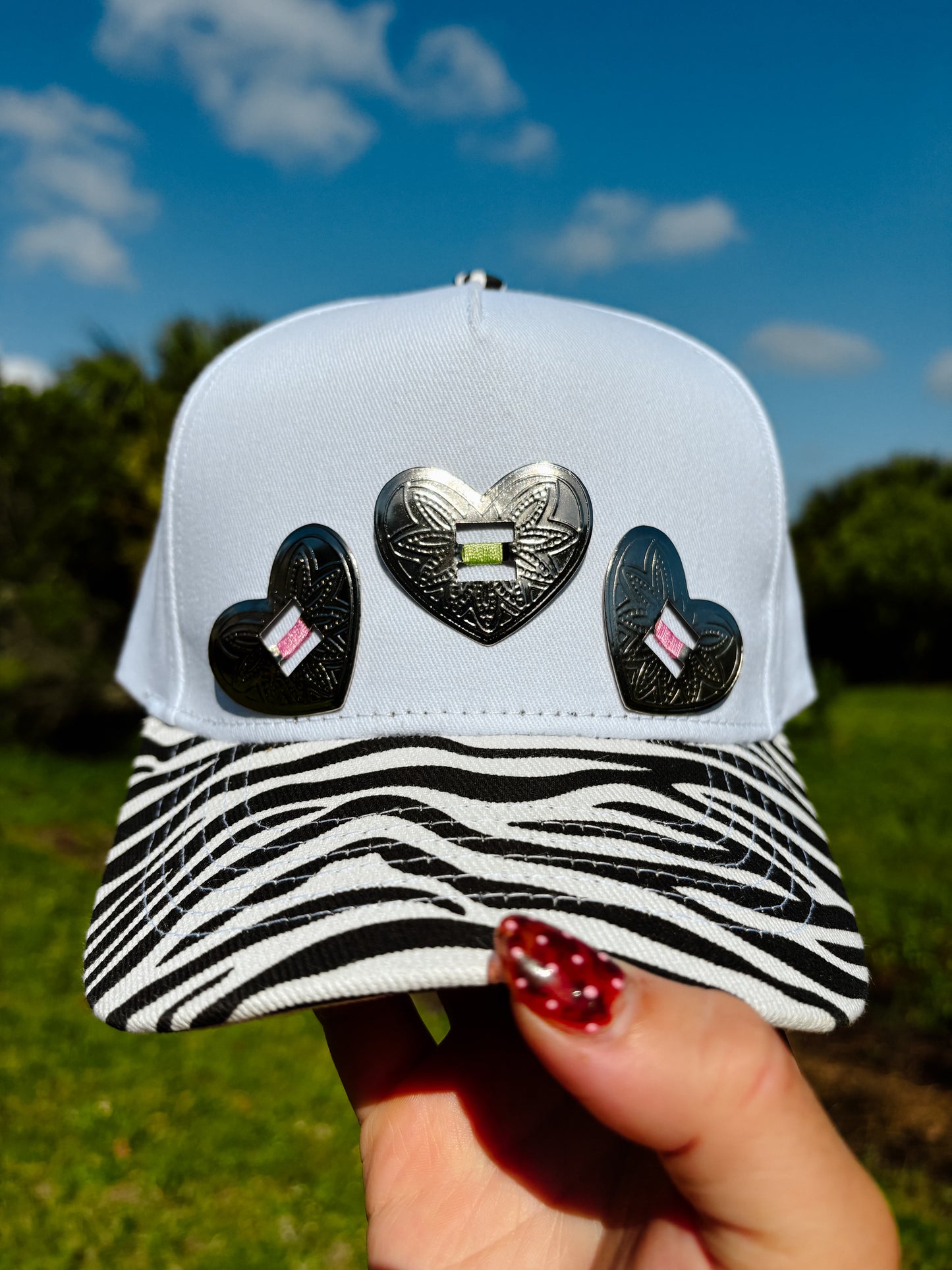 #30 Zebra Heart Hat