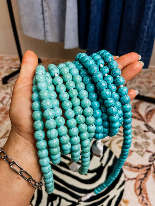 Turquoise Beaded Charging Cable (2 colors)