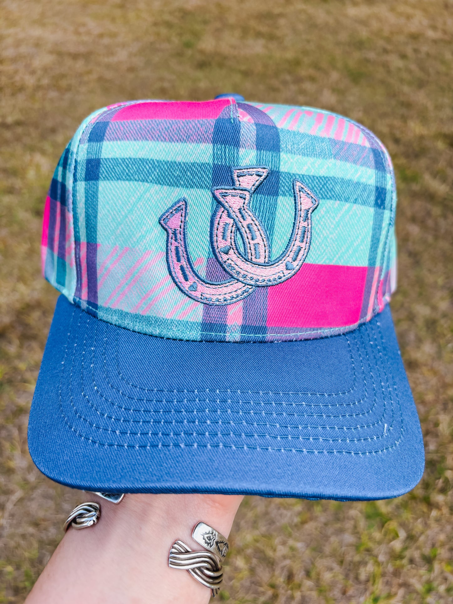 Plaid Horseshoe Hat