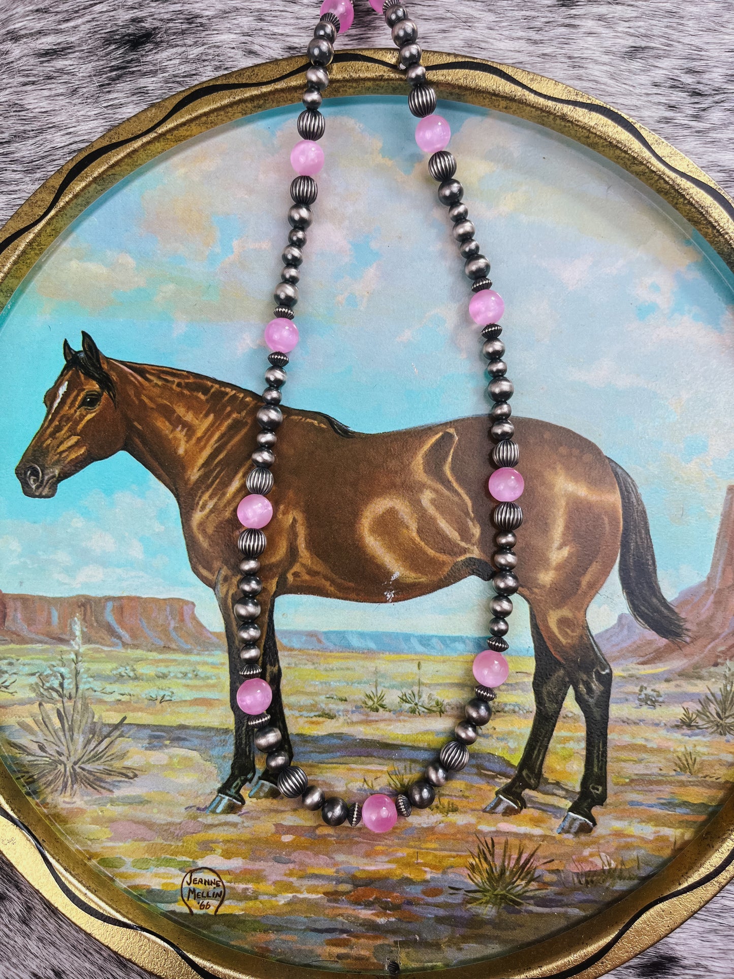 Pink Selenite & Pearl Necklace