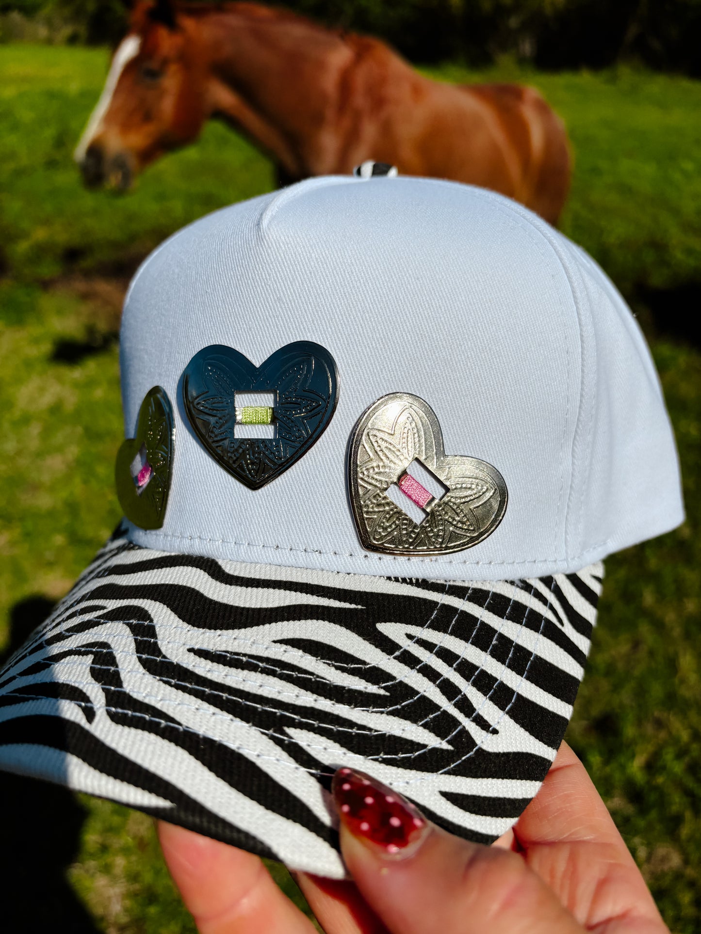 #30 Zebra Heart Hat