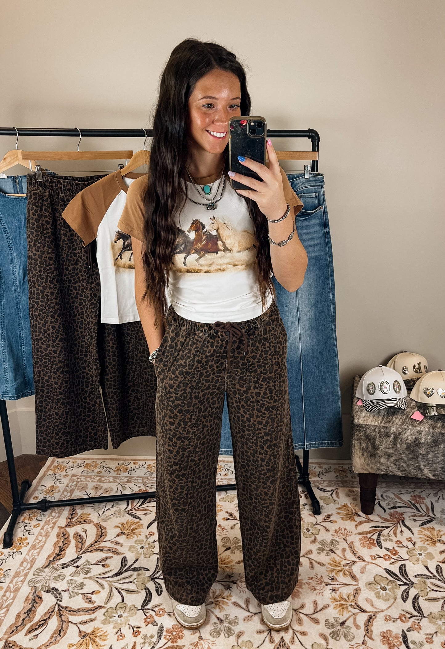 The Leopard Denim Pants