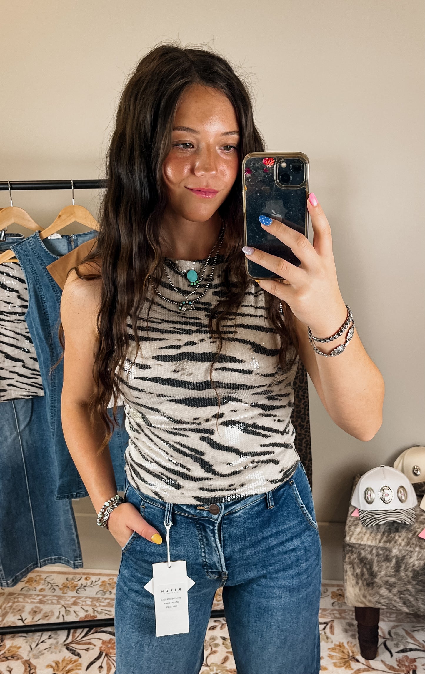 The Zebra Sequin Tank