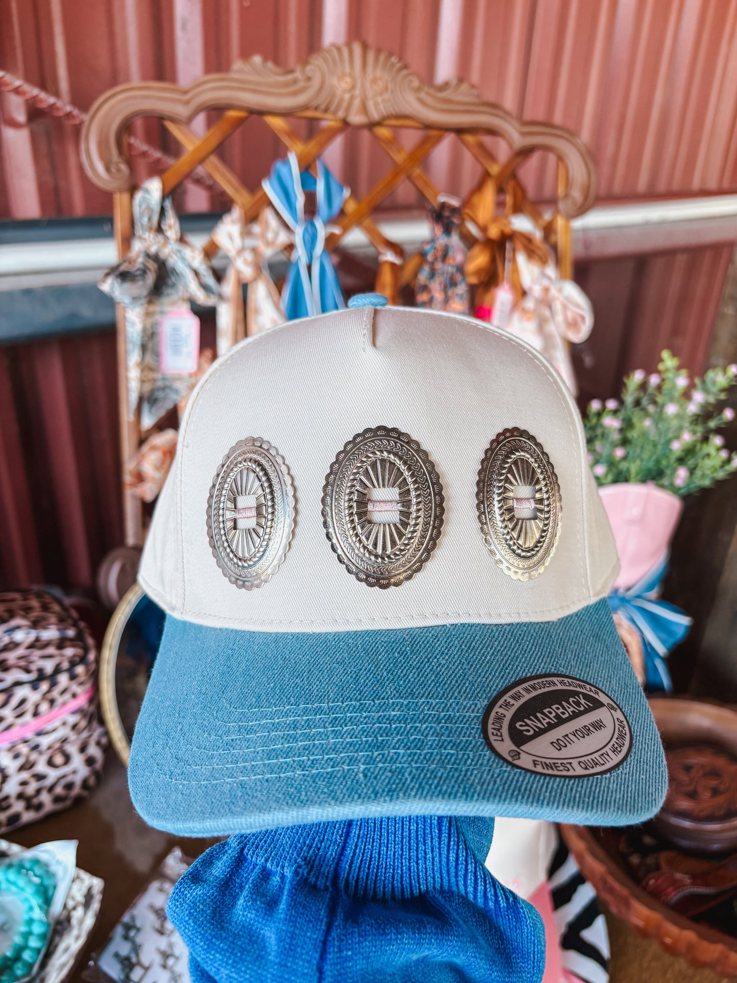 #18 Denim Concho Hat