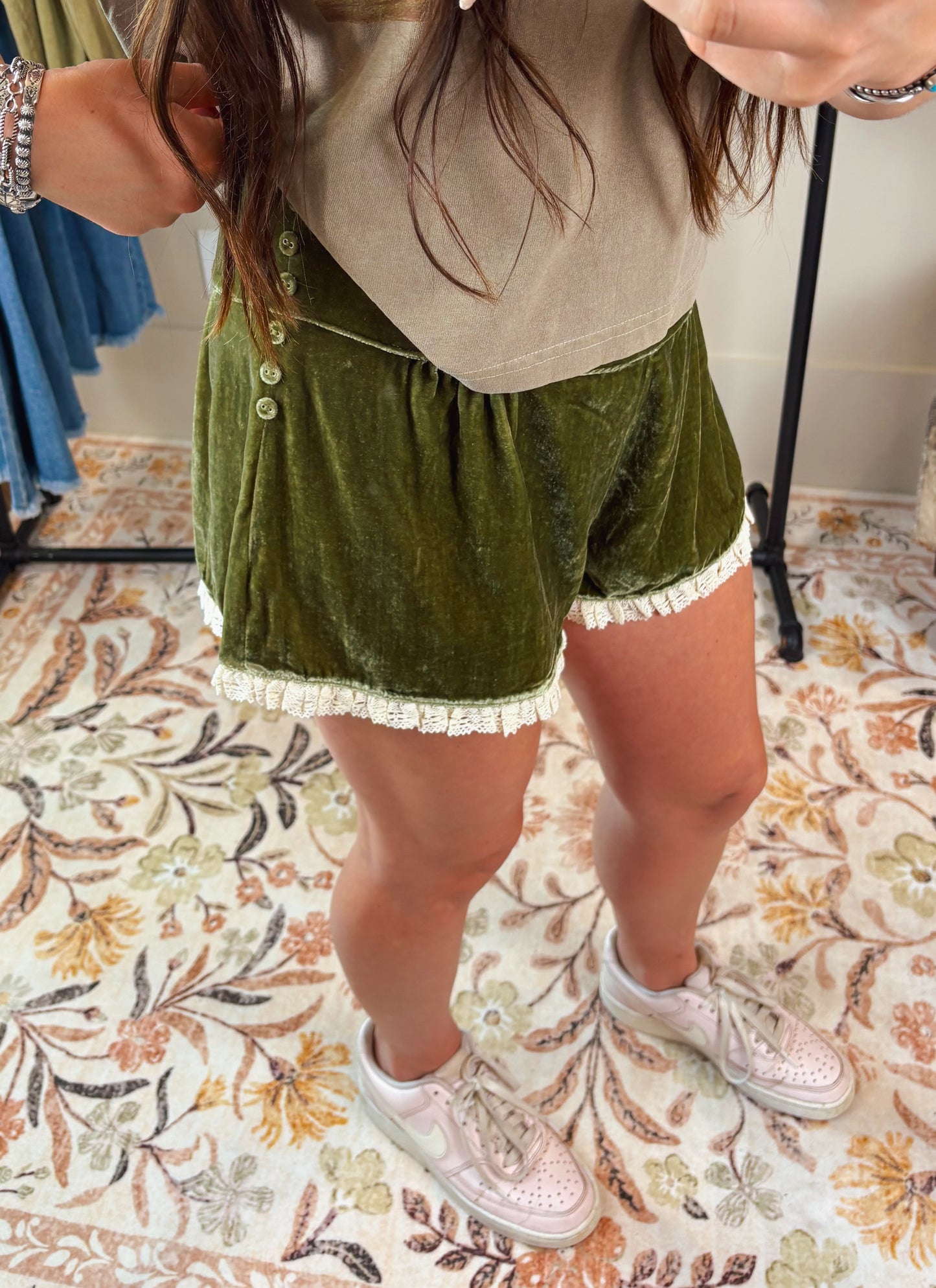 The Green Velvet Shorts
