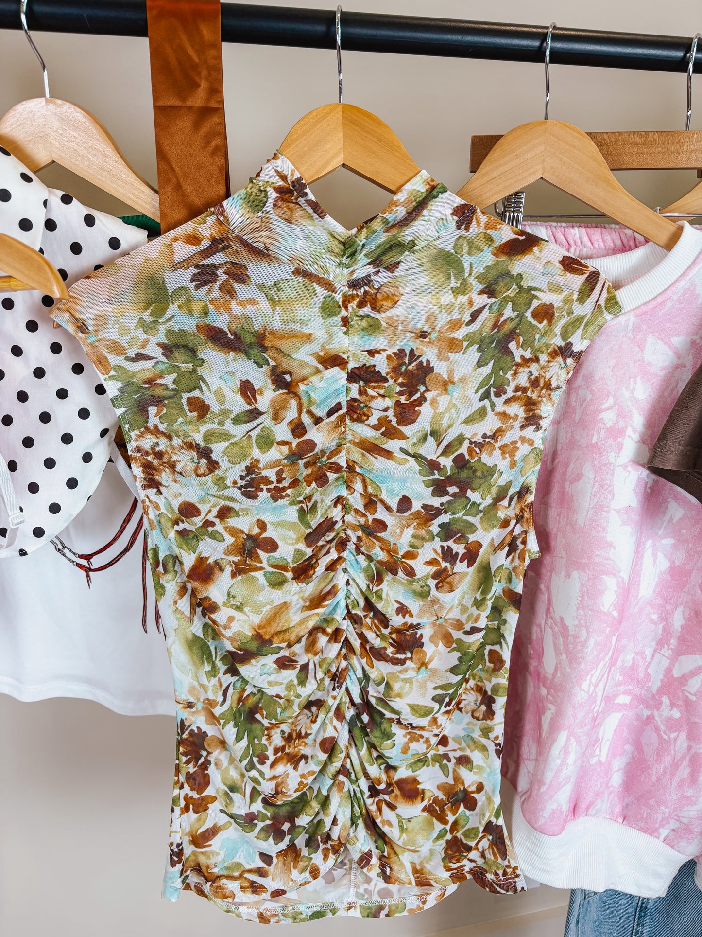 The Floral Mesh Top