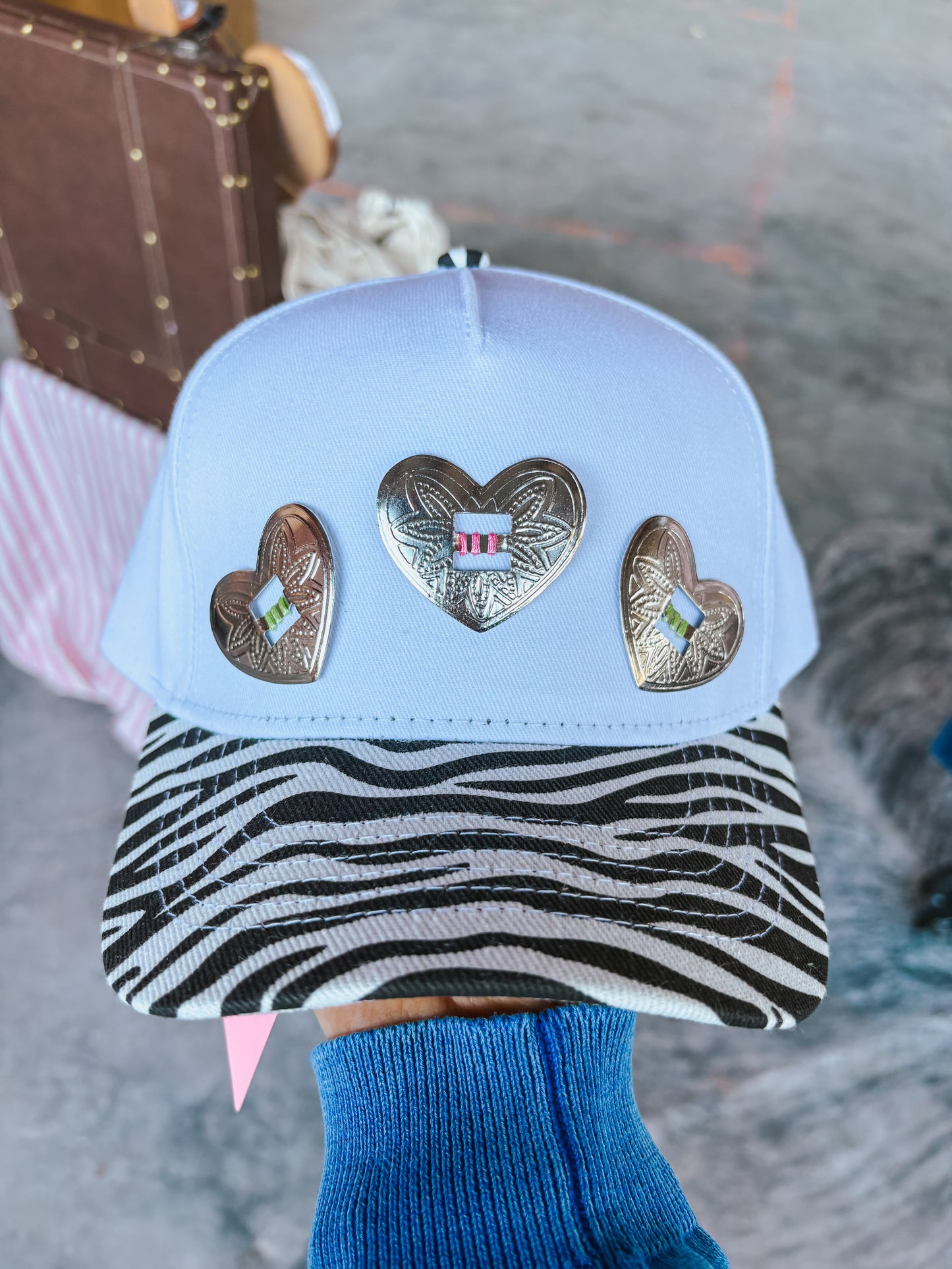#17 Zebra Heart Concho Hat