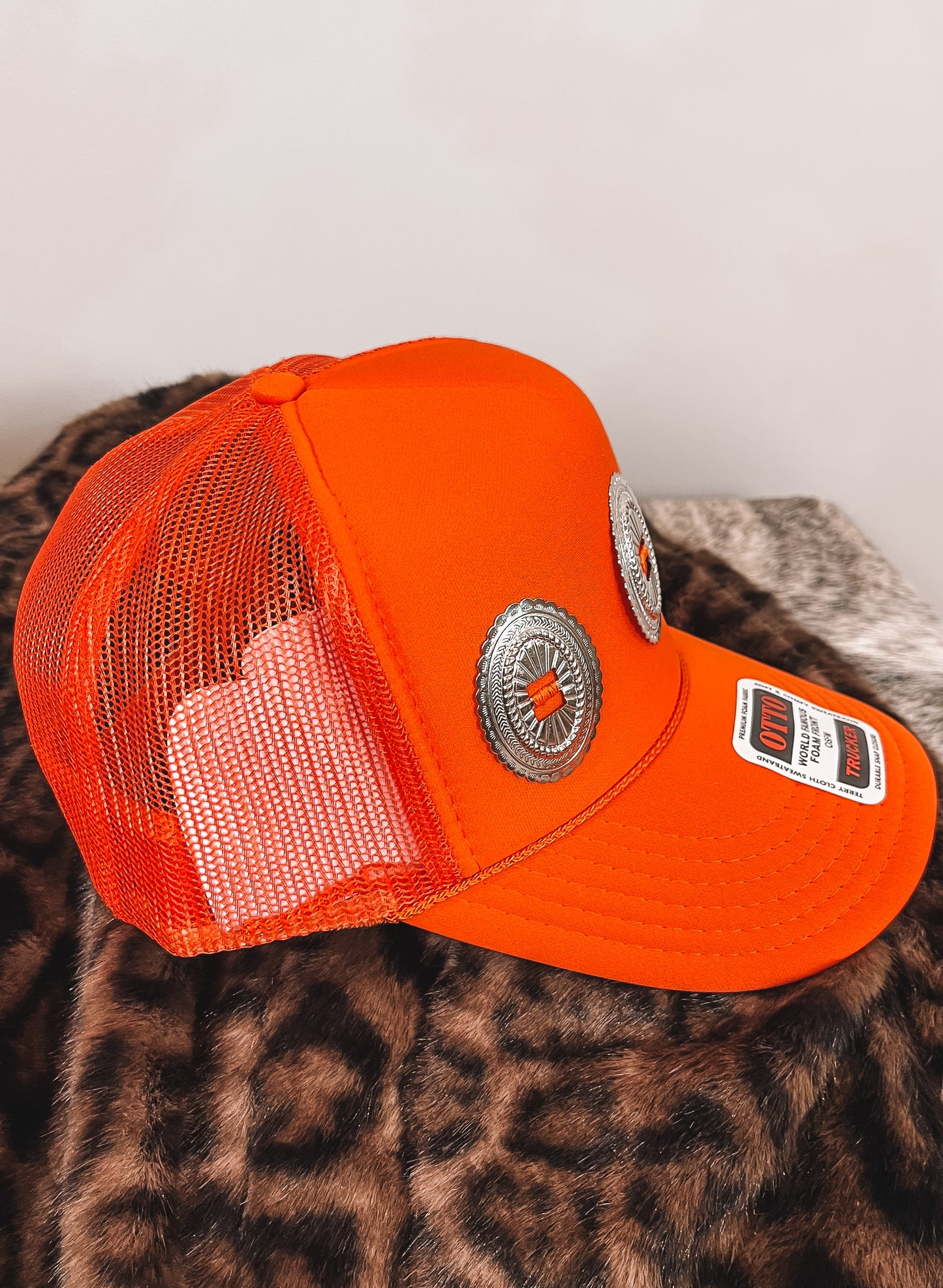 #6 Orange Concho Hat