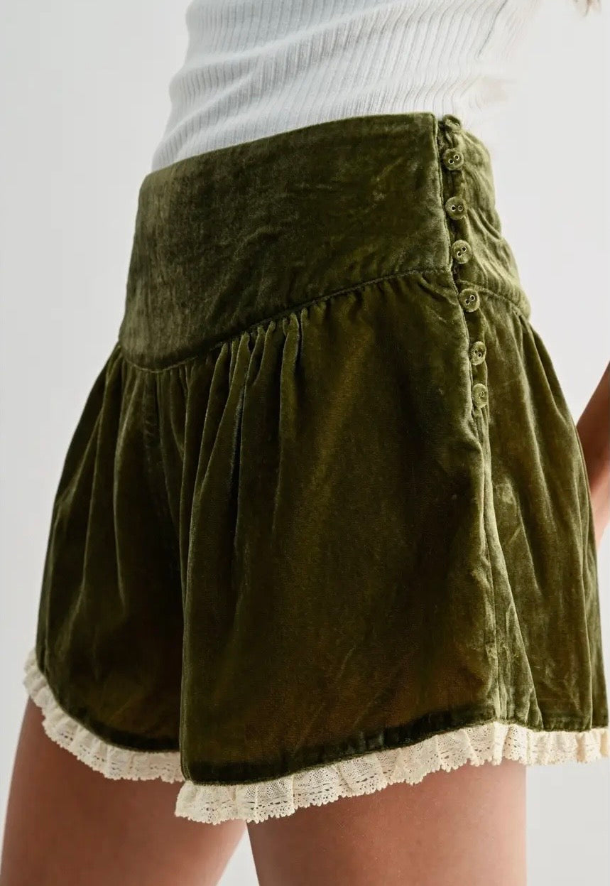 The Green Velvet Shorts