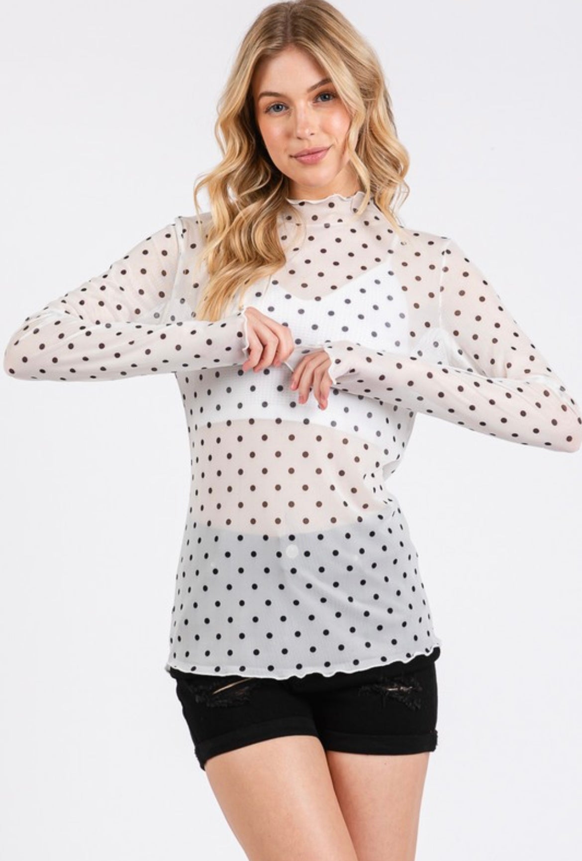 The Dottie Mesh Top